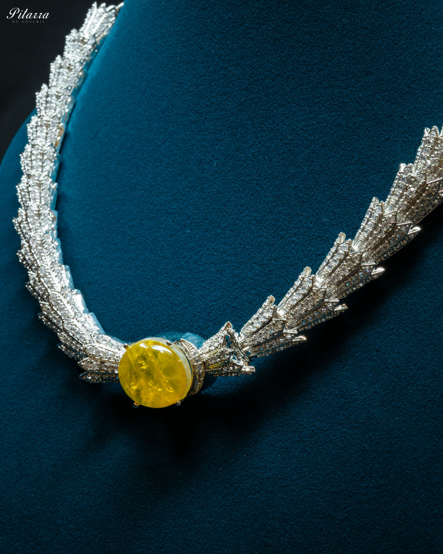 Yellow Single Stone Doublet Necklace Set