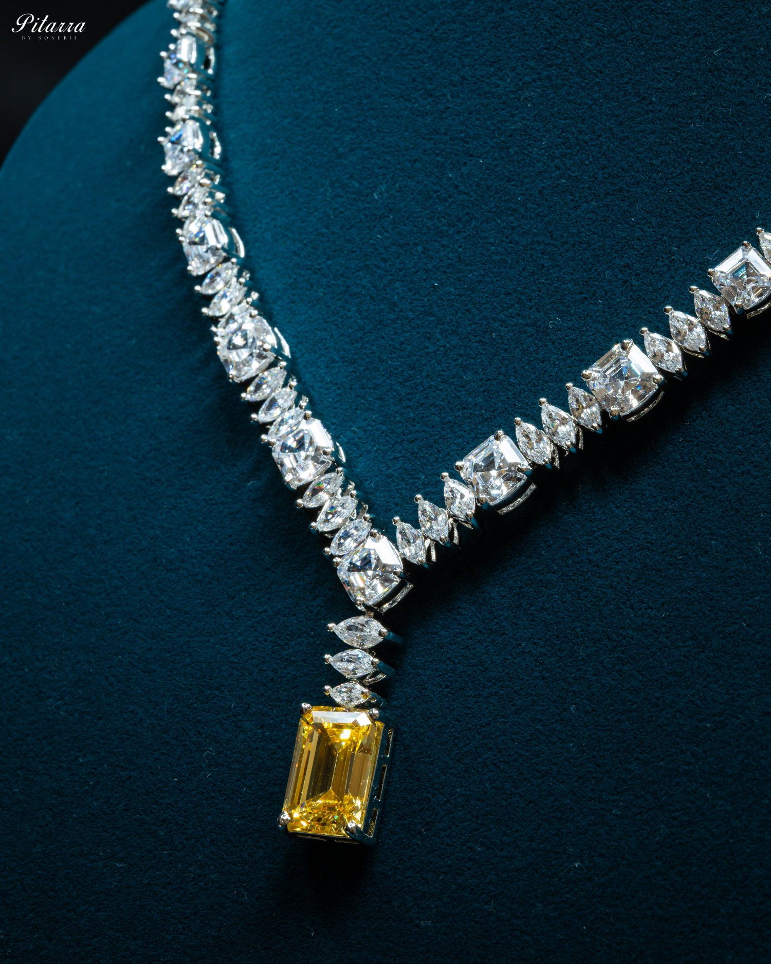 Yellow Stone Cubic Zirconia Pendant Set