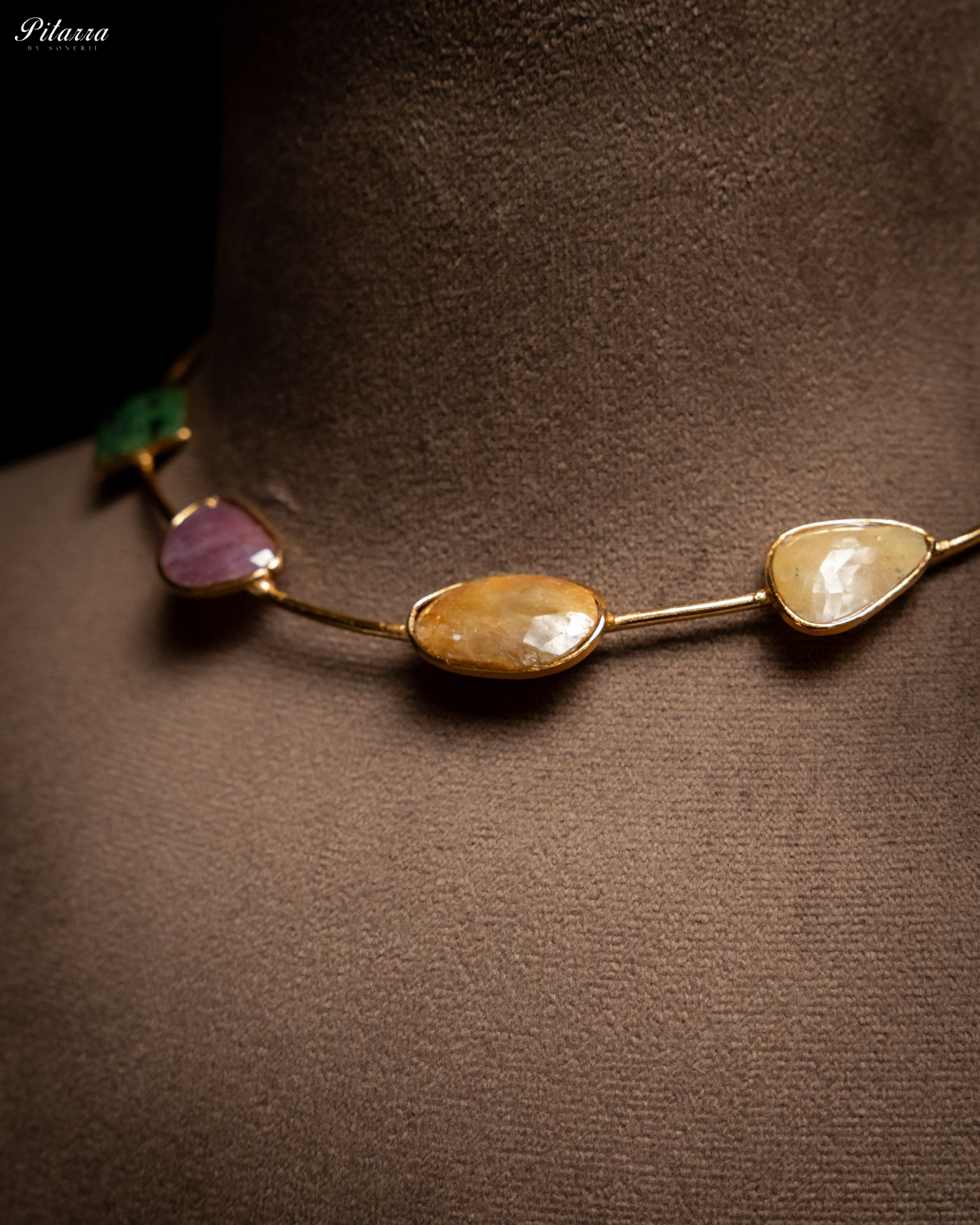 Statement Natural Multi Sapphire Necklace