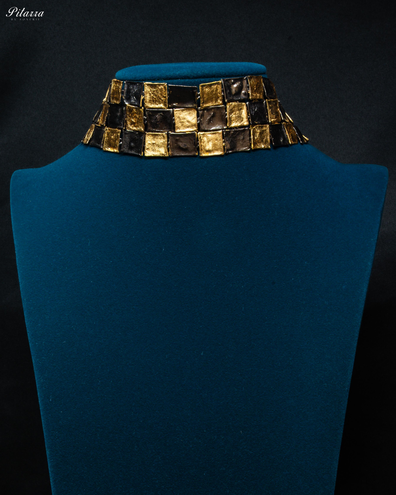 Brown Two-Tone Plated Handcrafted Choker Necklace