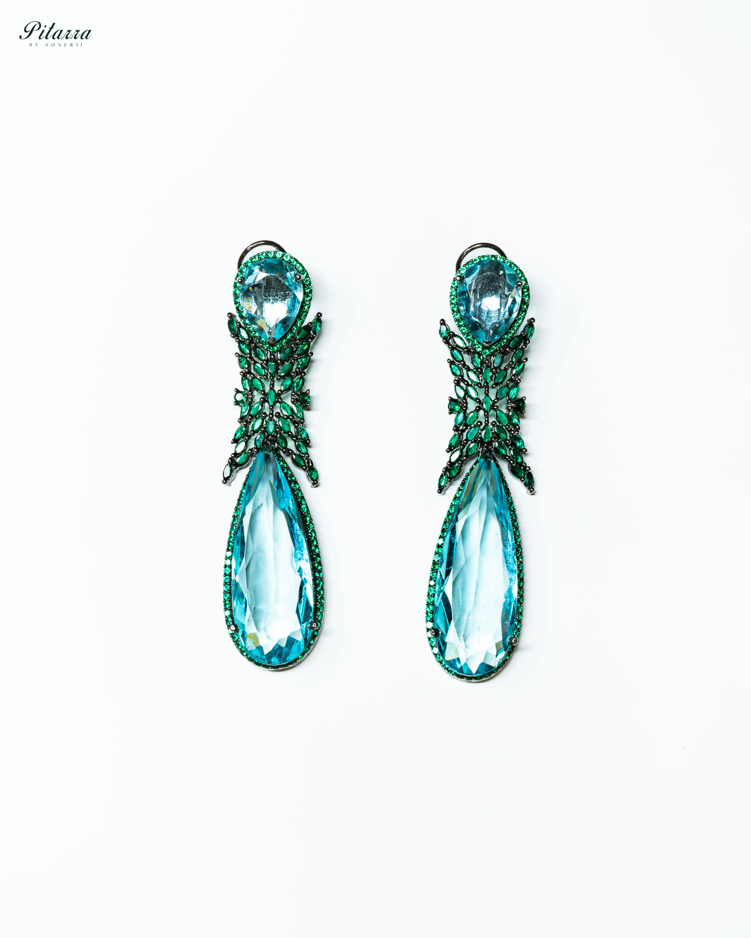 Turquoise Stone Contemporary Drop Earrings
