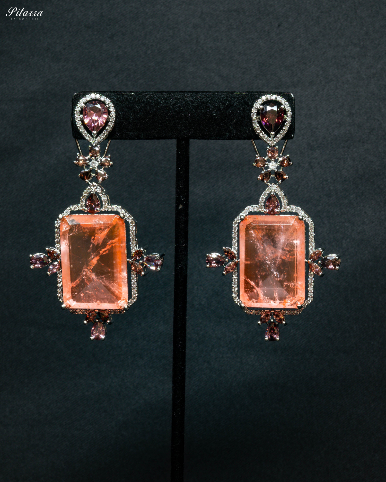 Peach Doublet Dangler Earrings