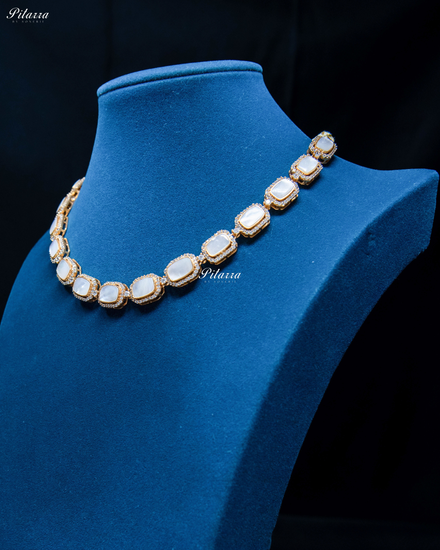 Single Line  Moissanite Polki Necklace Set