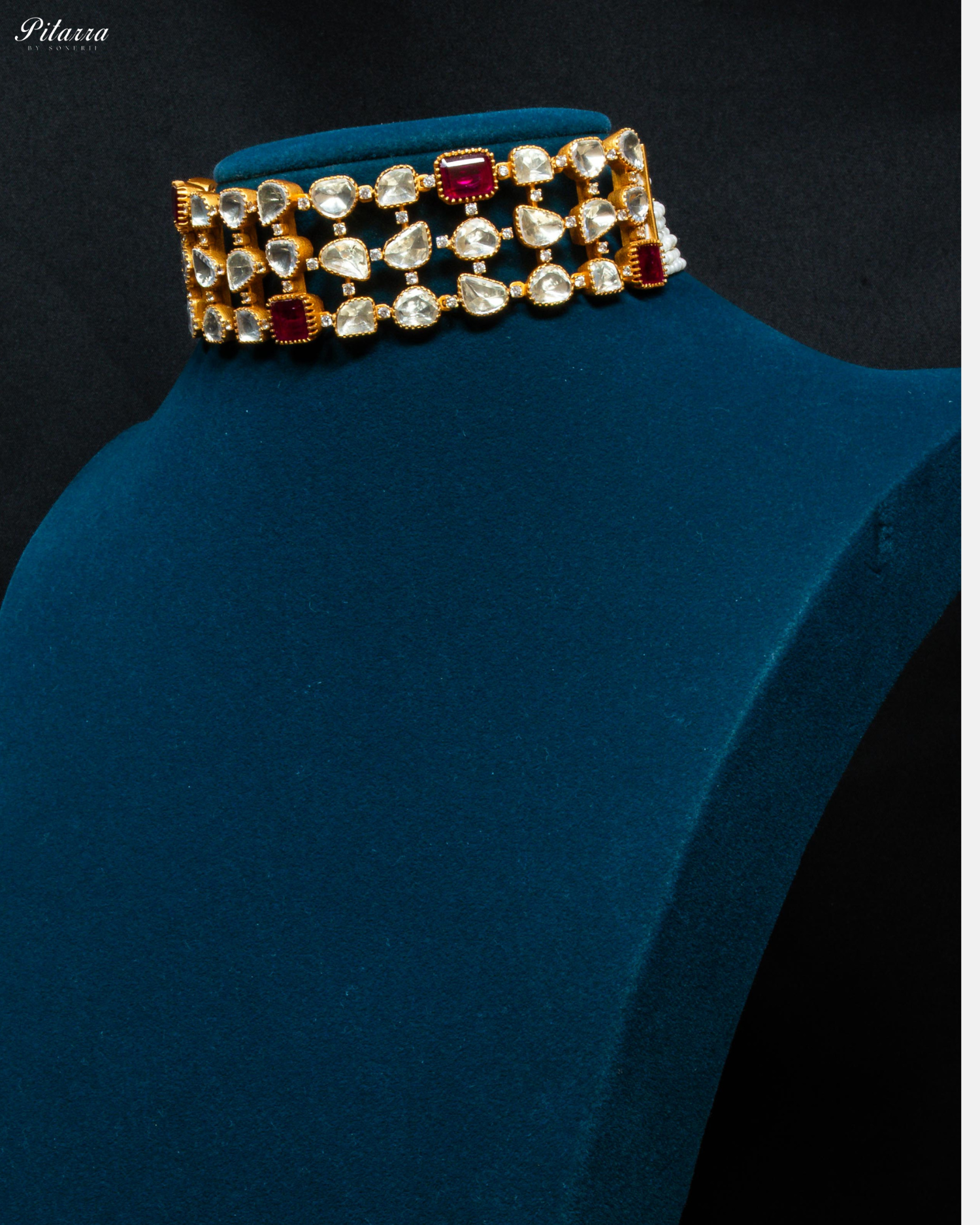 Majestic Ruby Red Traditional Kundan Choker Set