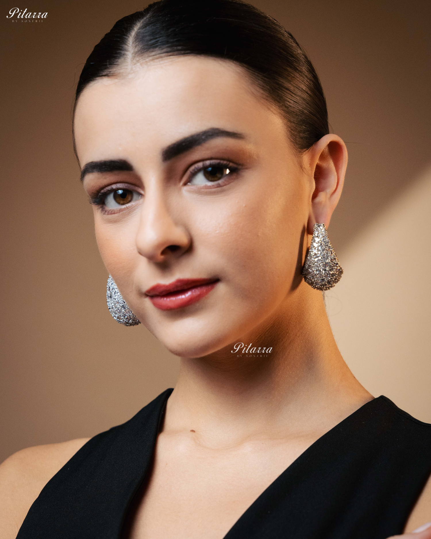 Silver Teardrop CZ Stud Earrings