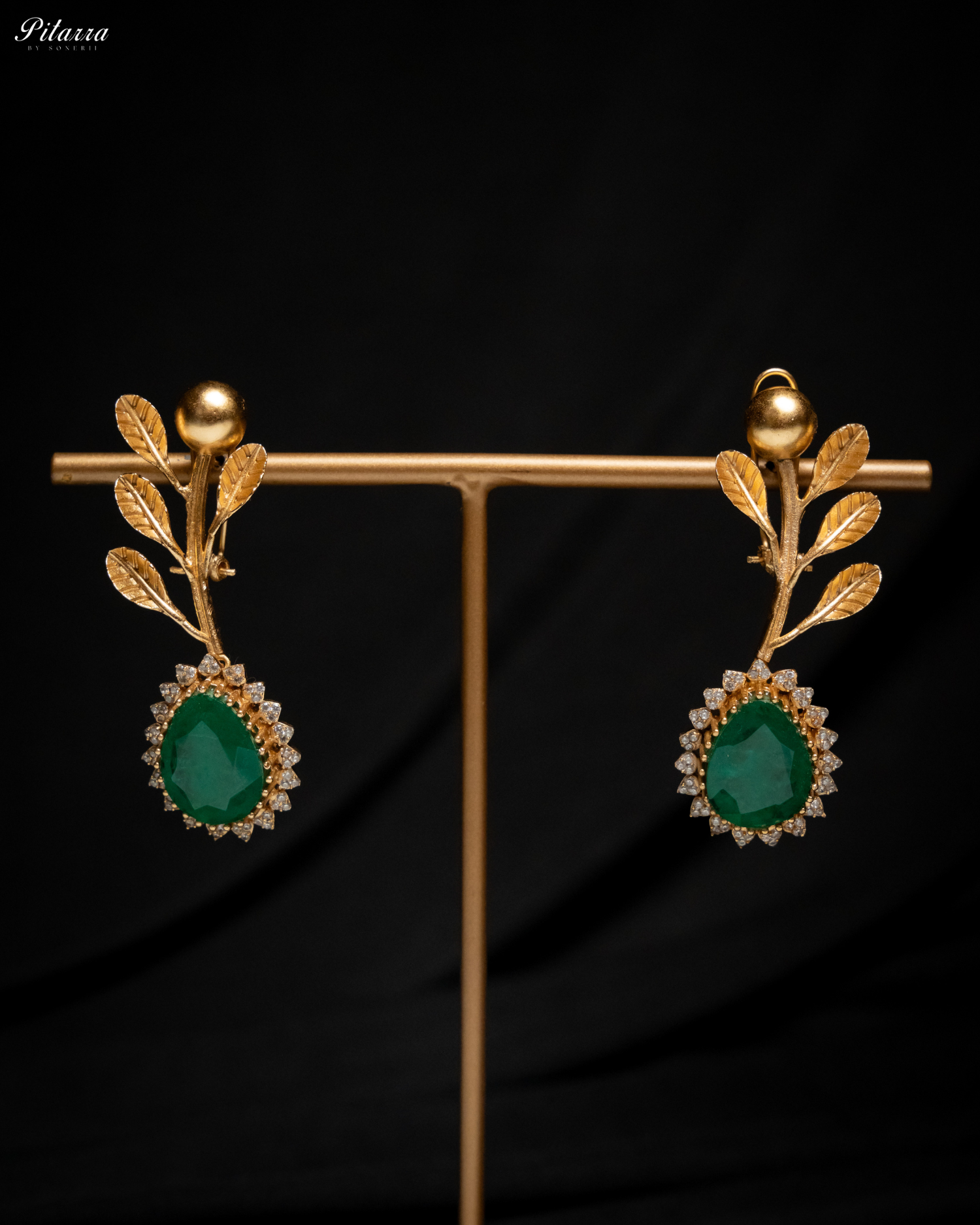 Green Crystal Indo Western Necklace Set