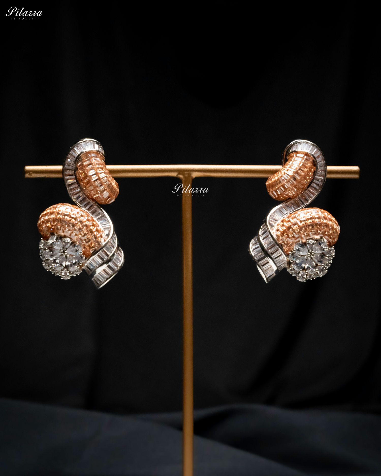 Rose Gold Unique Style Pitarra Crystal Choker Set