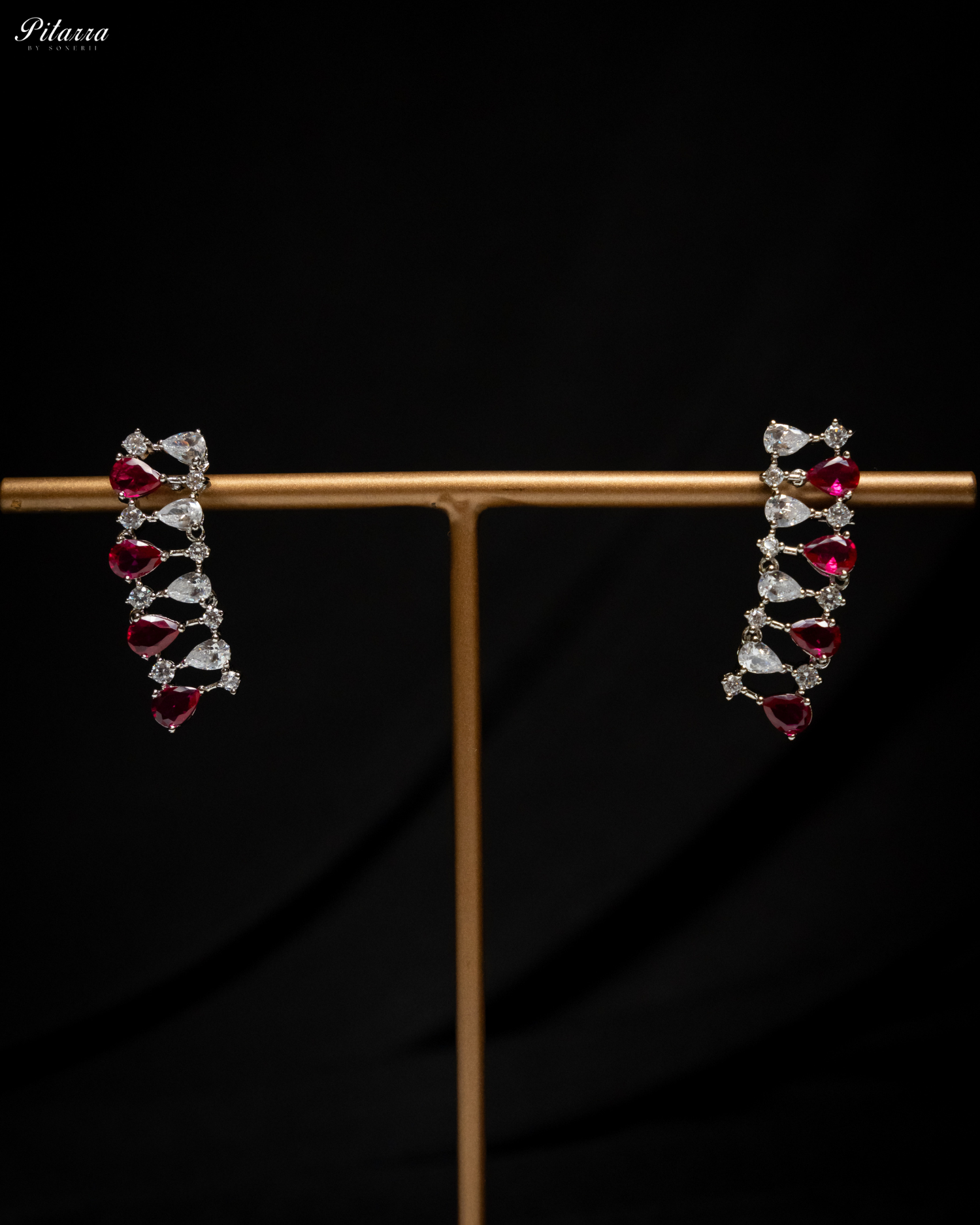 Red Drop CZ Necklace Set