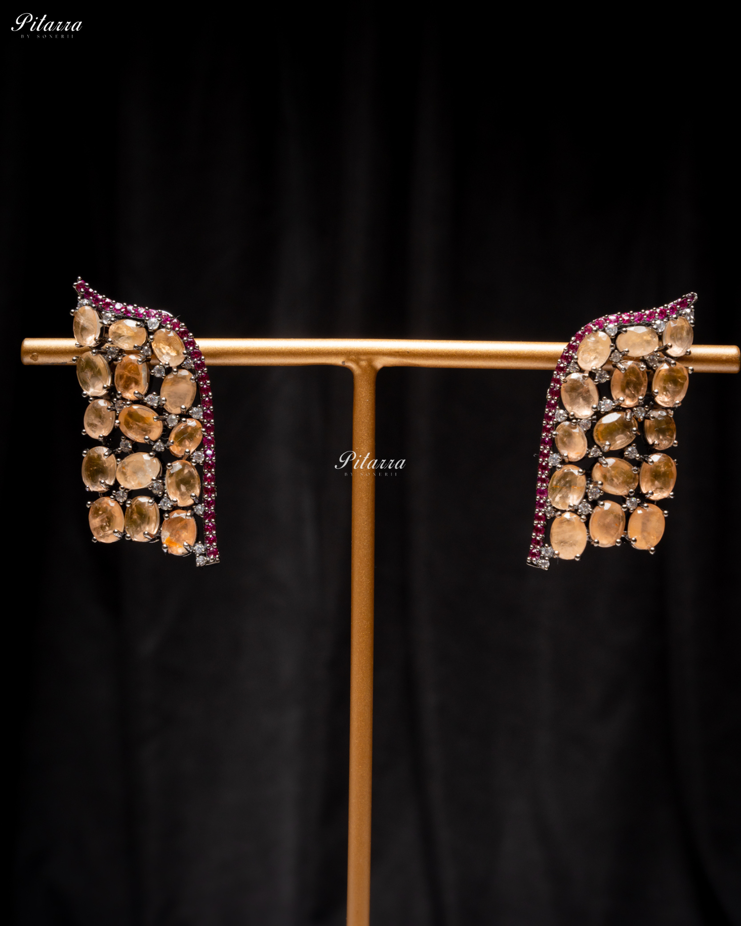 Golden Stone Purple Lining Crystal Choker Set