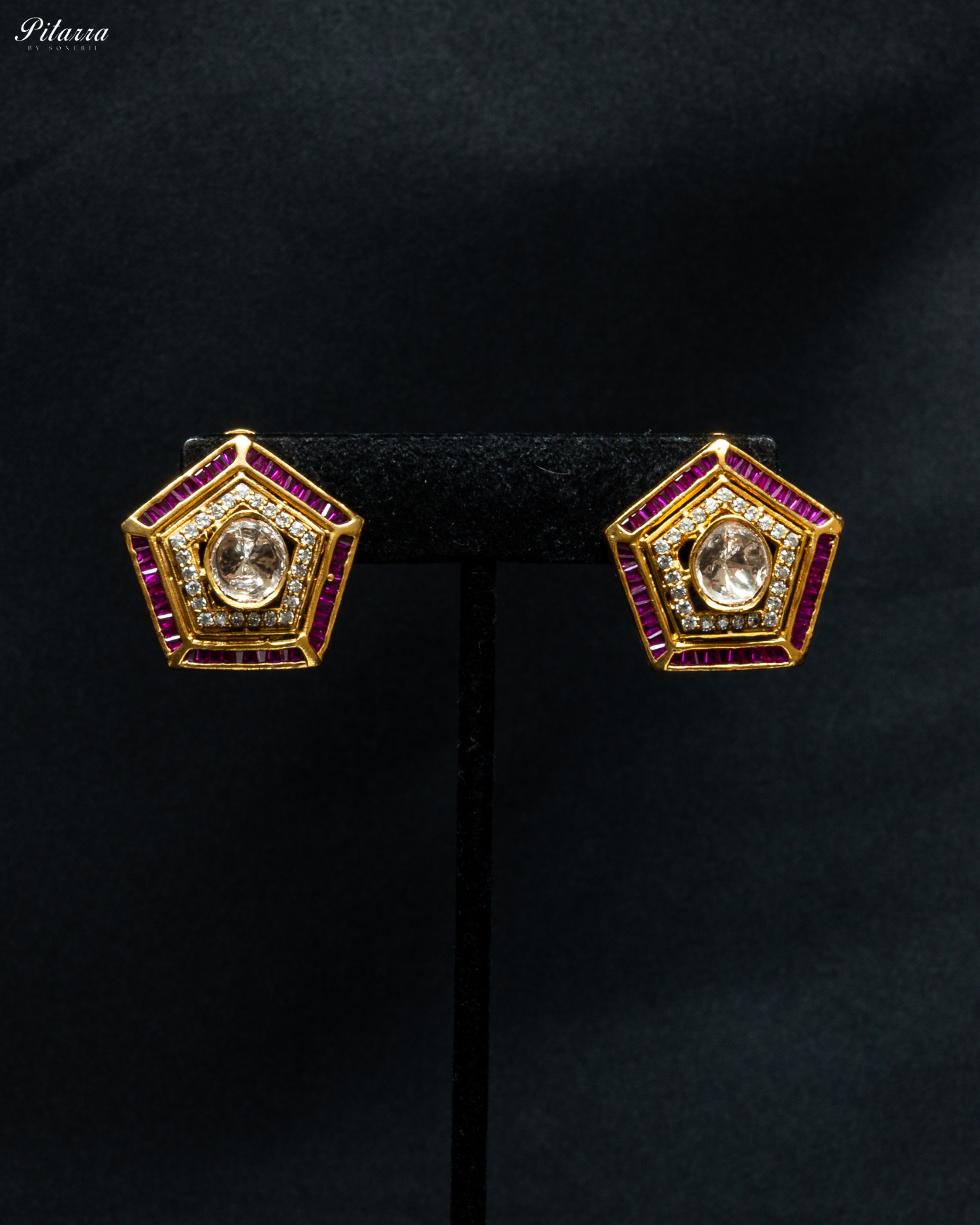 Pink Layer Gold Polki Kundan Necklace Set