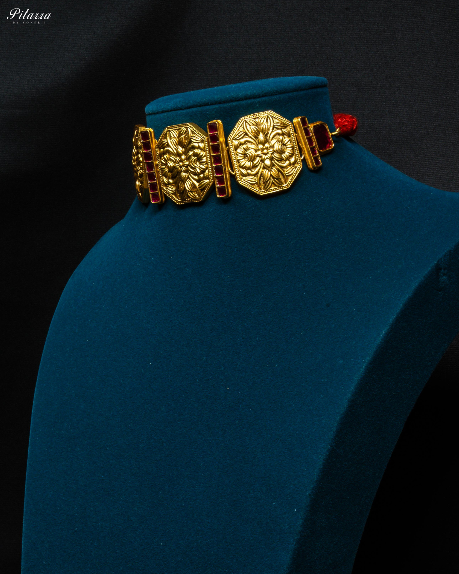 Pink Golden Empress Guloband Choker Set
