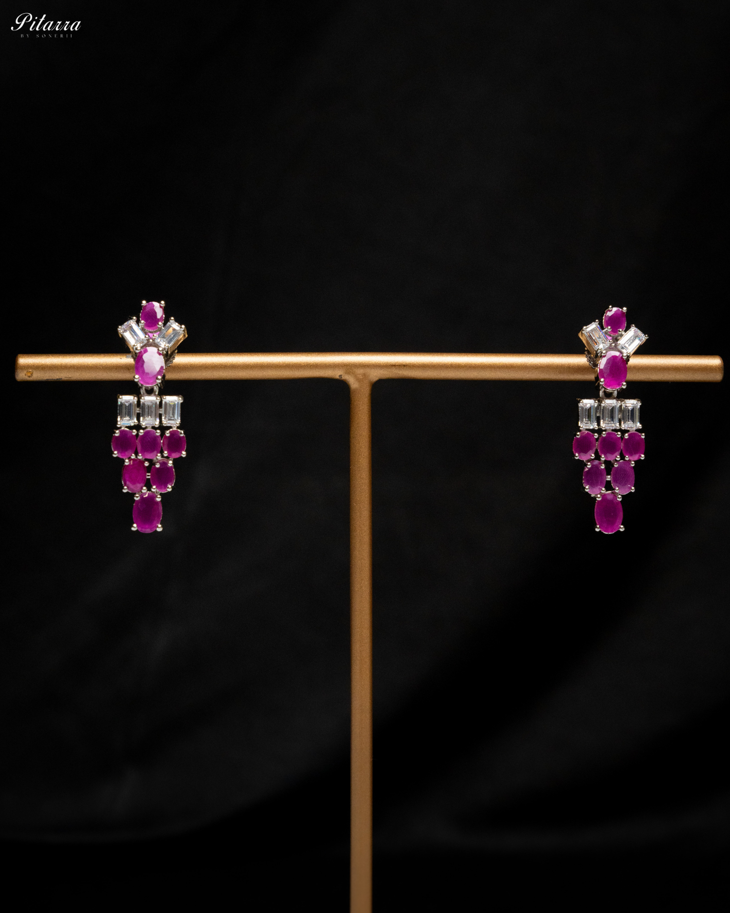 Pink Layer Silver CZ Necklace Set