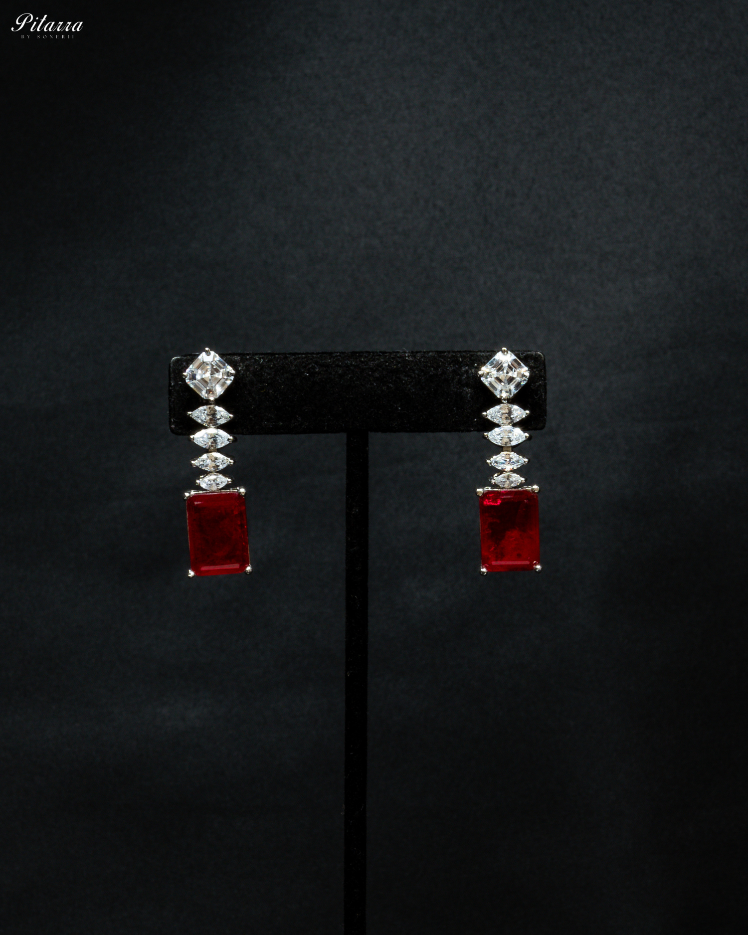 Ruby Stone Cubic Zirconia Pendant Set
