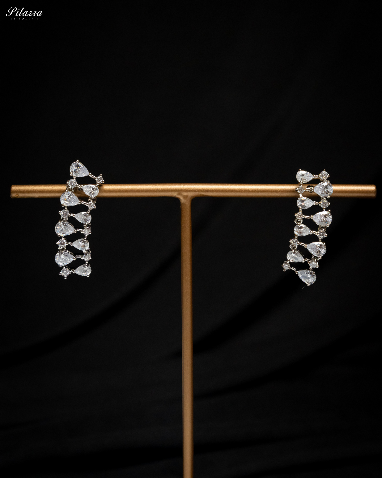 Silver Drop CZ Necklace Set
