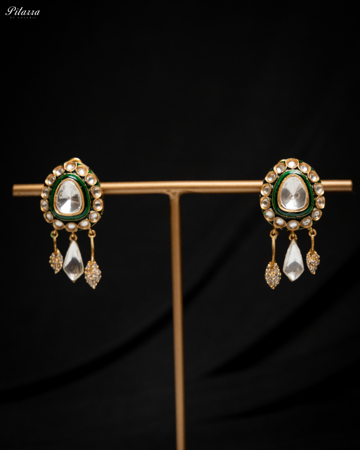 White Crystal Indo Western Necklace Set