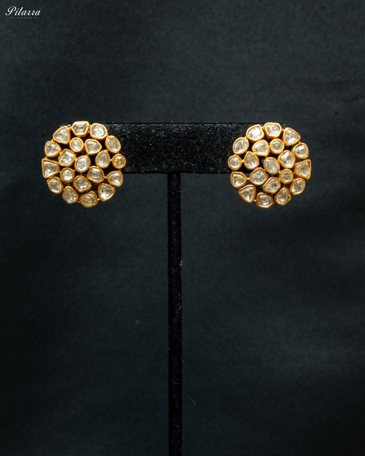Gold Plated Three Layered Kundan Necklace Set