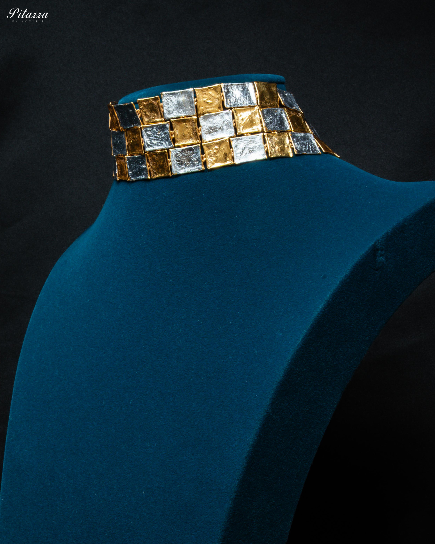 Silver Two-Tone Plated Handcrafted Choker Necklace
