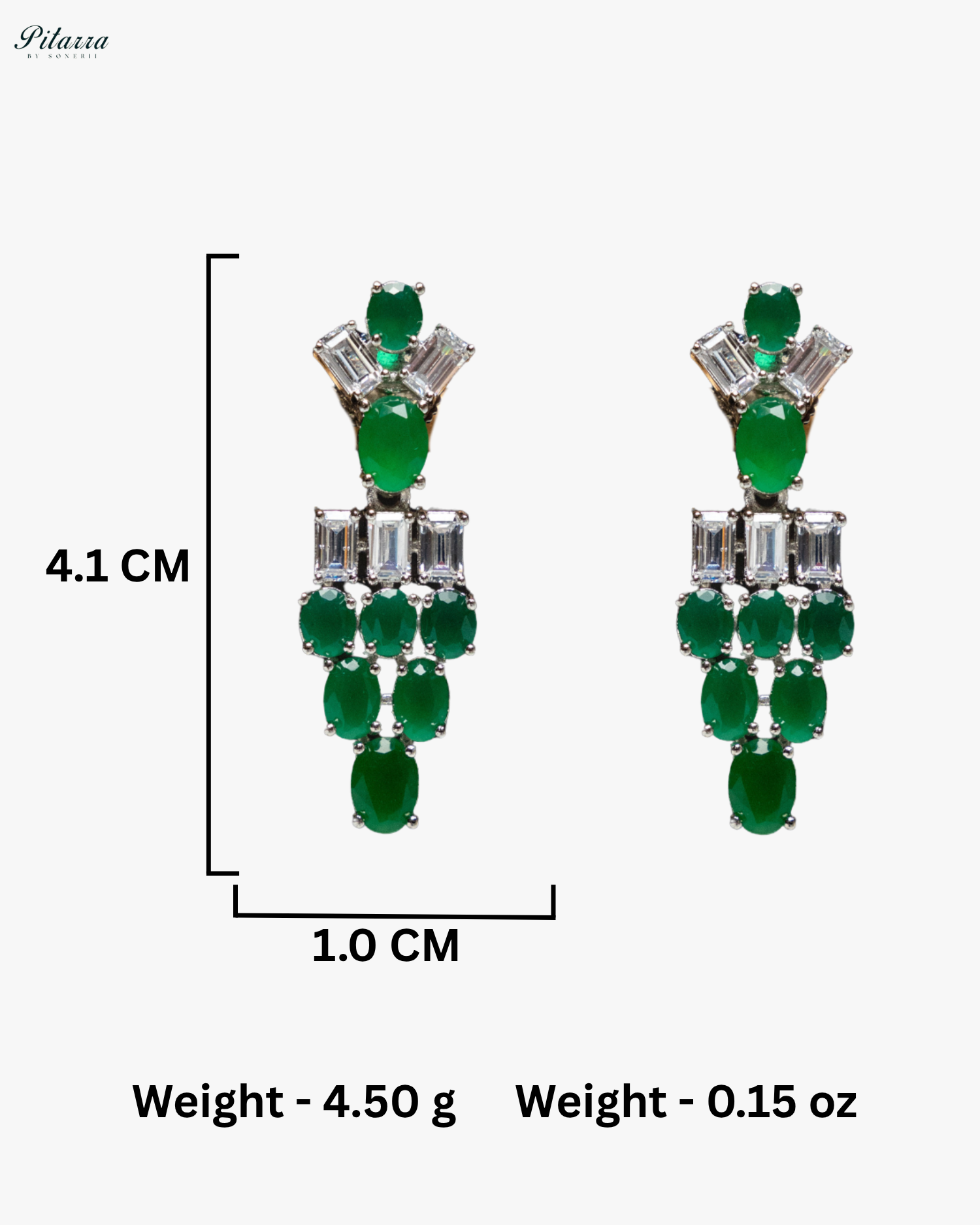 Emerald Green Layer Silver CZ Necklace Set