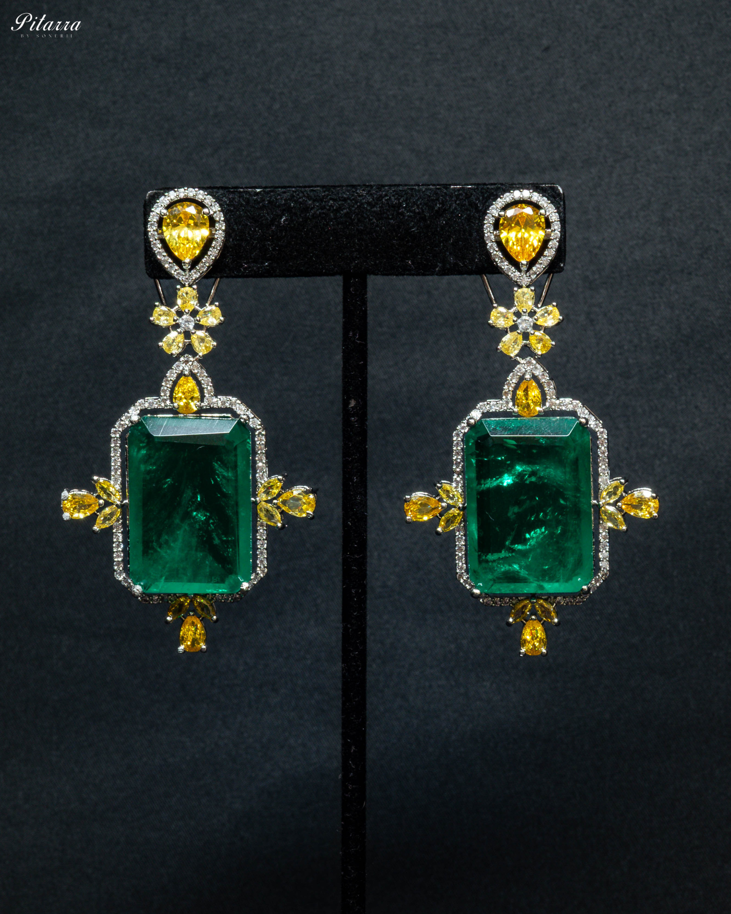Emerald Doublet Dangler Earrings