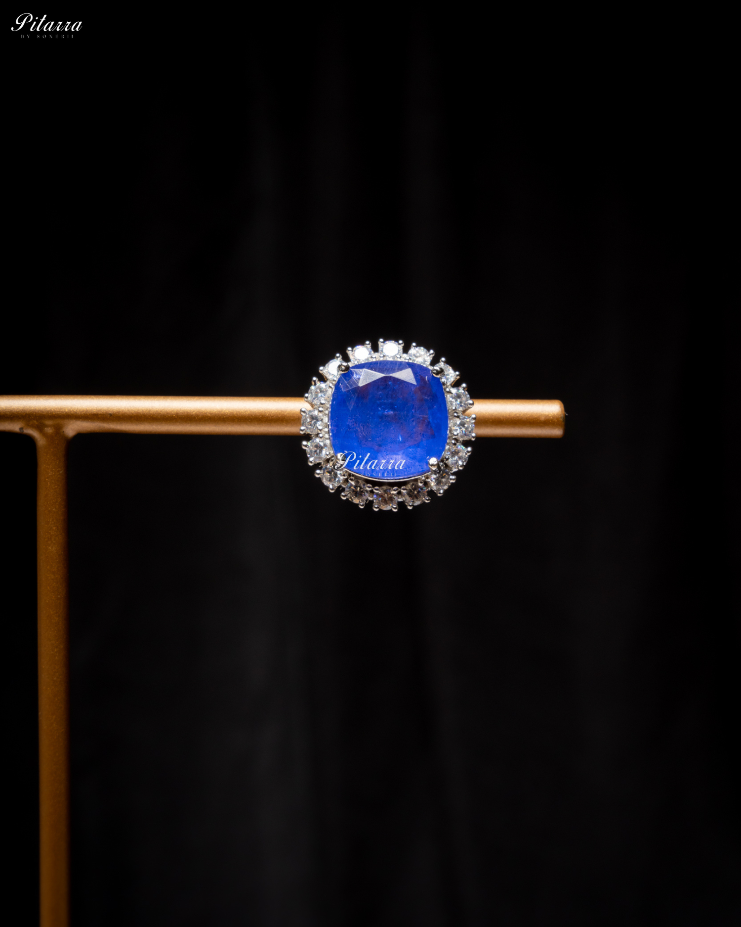 Blue Stone Cubic Zirconia Silver Necklace Set