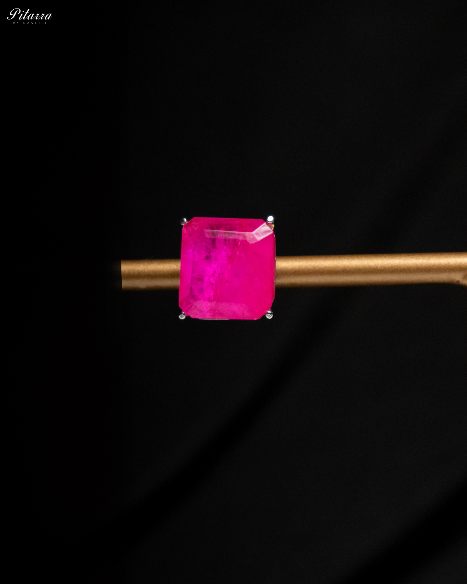 Pink Square Cubic Zirconia Necklace Set