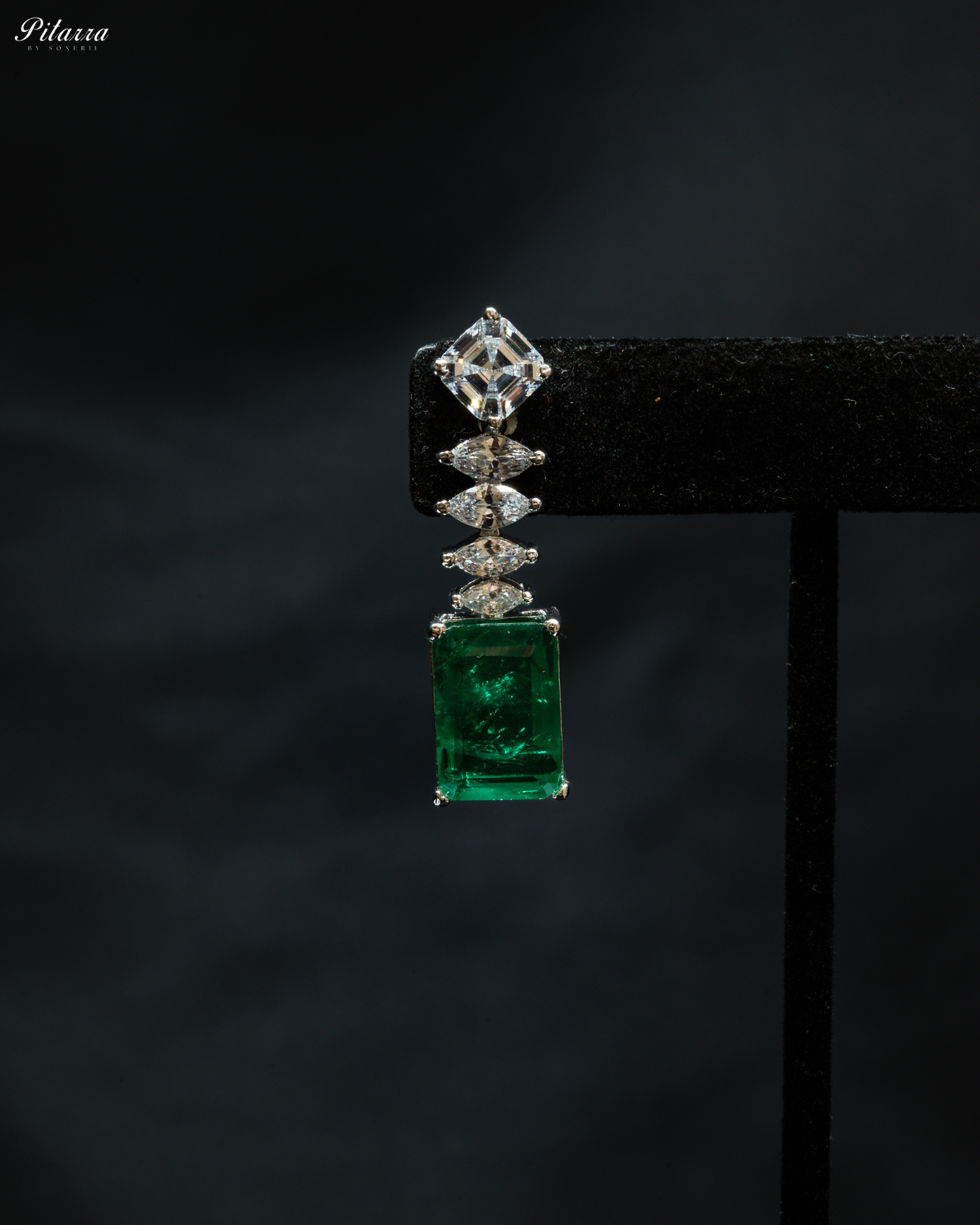 Emerald Stone Cubic Zirconia Pendant Set