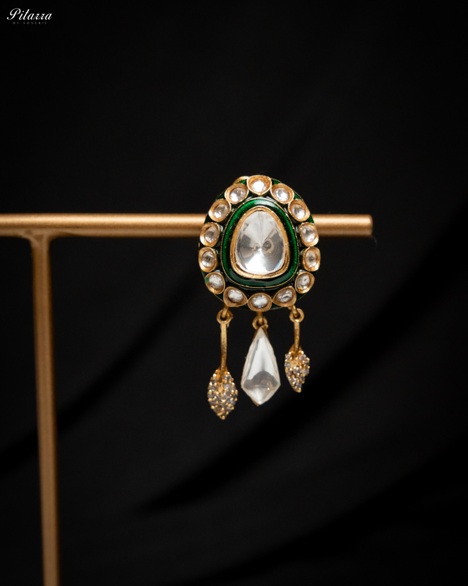 White Crystal Indo Western Necklace Set