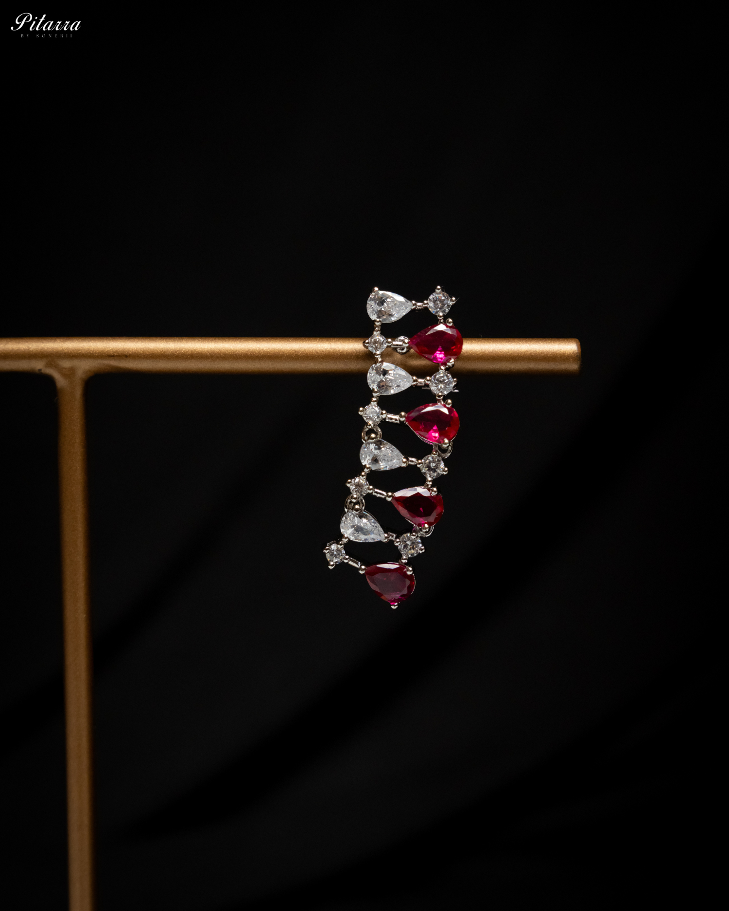 Red Drop CZ Necklace Set