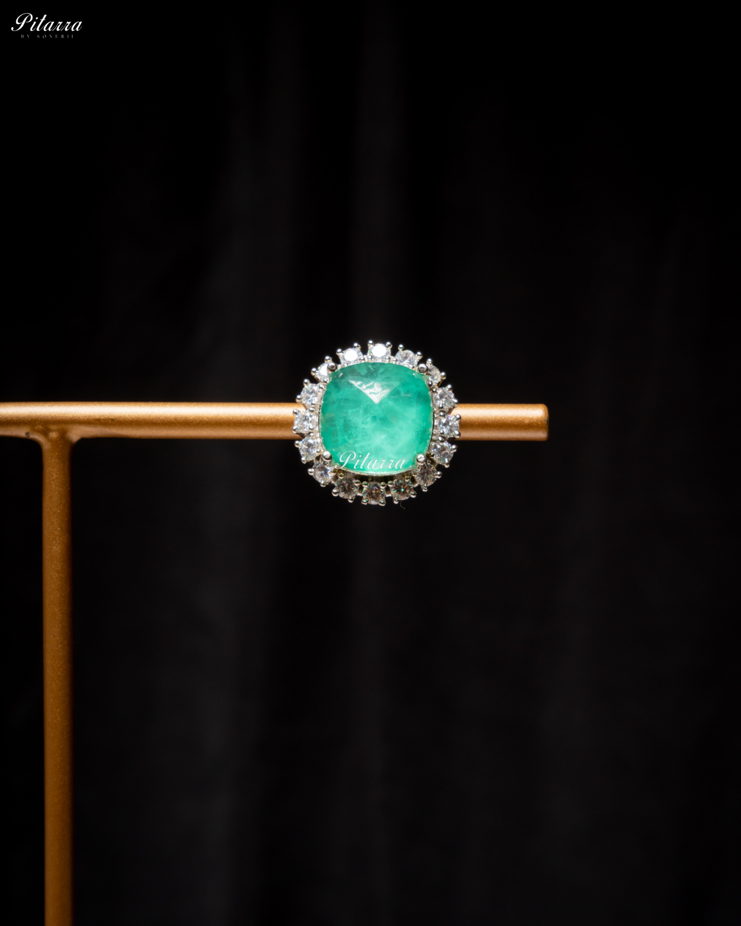 Green Stone Cubic Zirconia Silver Necklace Set