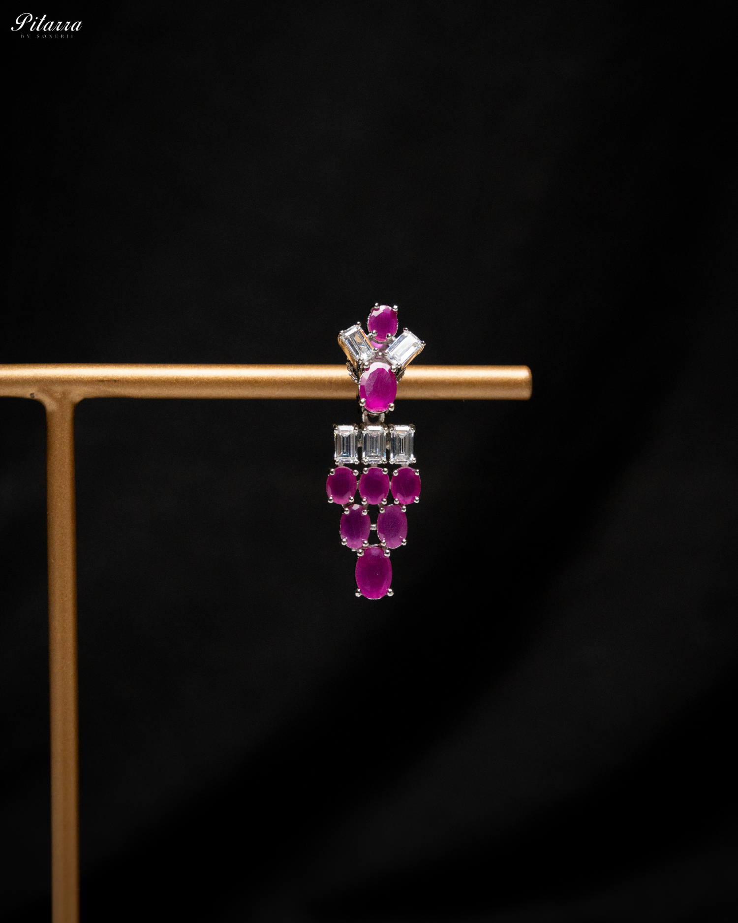 Pink Layer Silver CZ Necklace Set