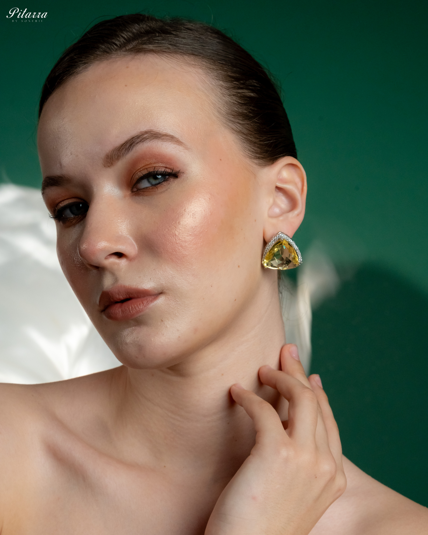 Yellow Colored Stone CZ Earrings