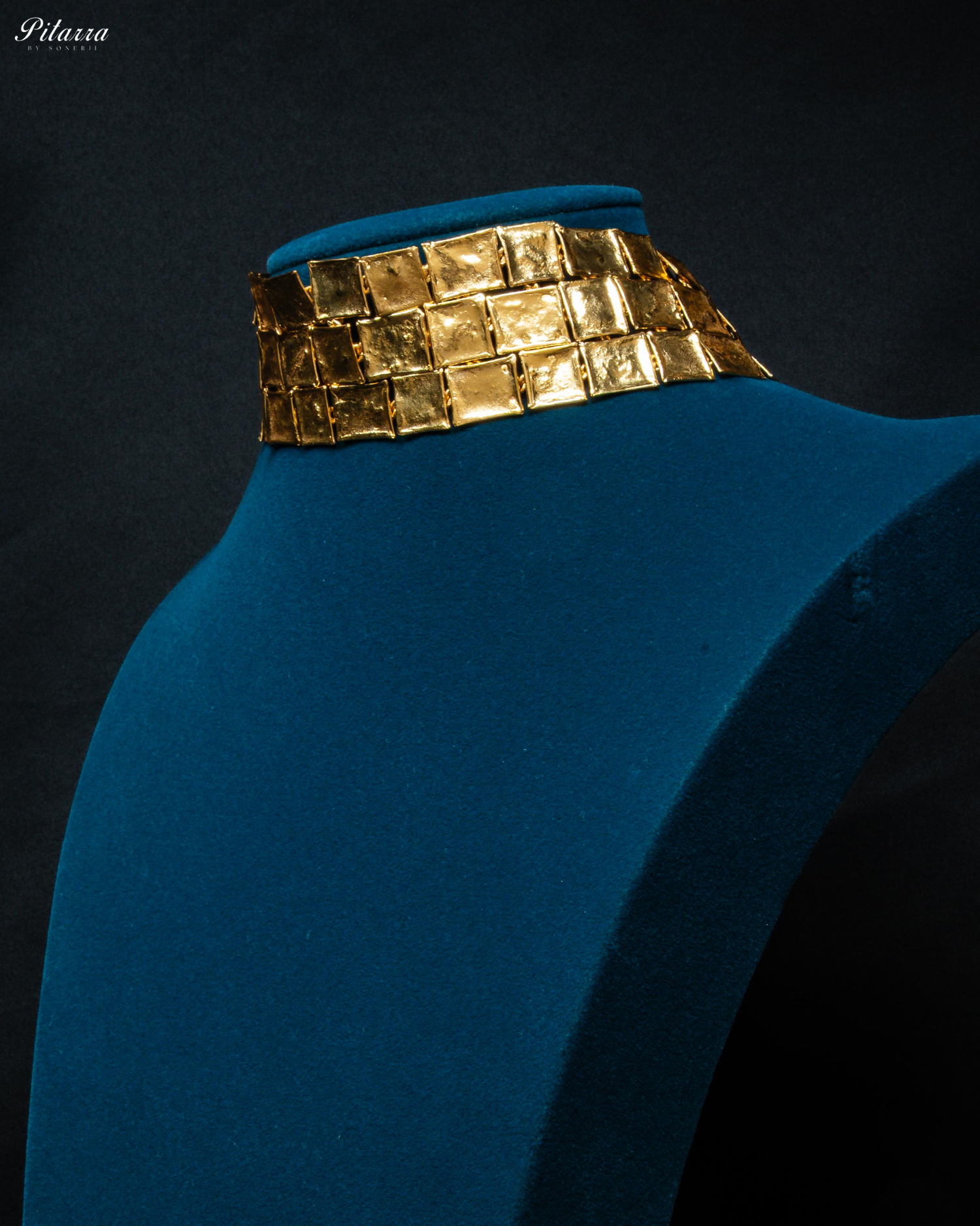 Gold Two-Tone Plated Handcrafted Choker Necklace