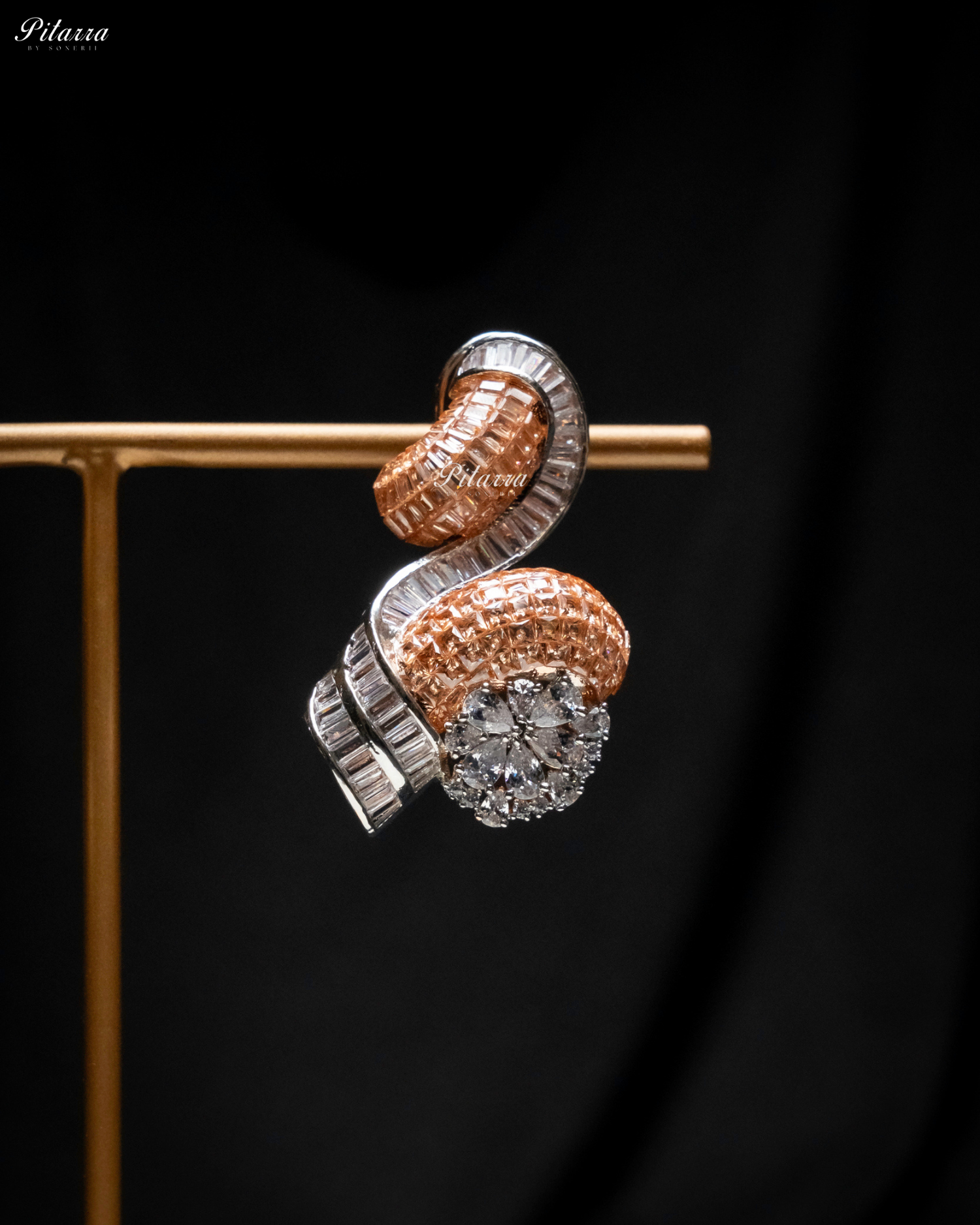 Rose Gold Unique Style Pitarra Crystal Choker Set