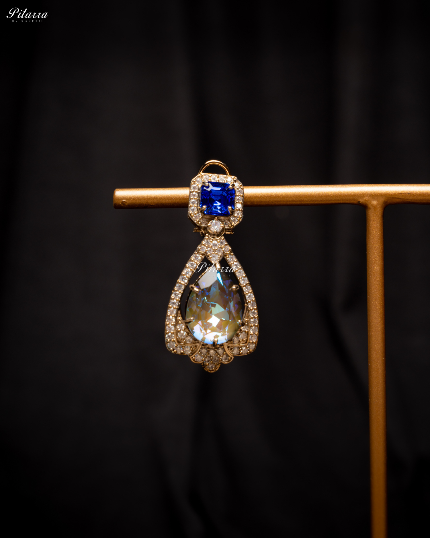 Blue Stone Layered Zircon Necklace Set