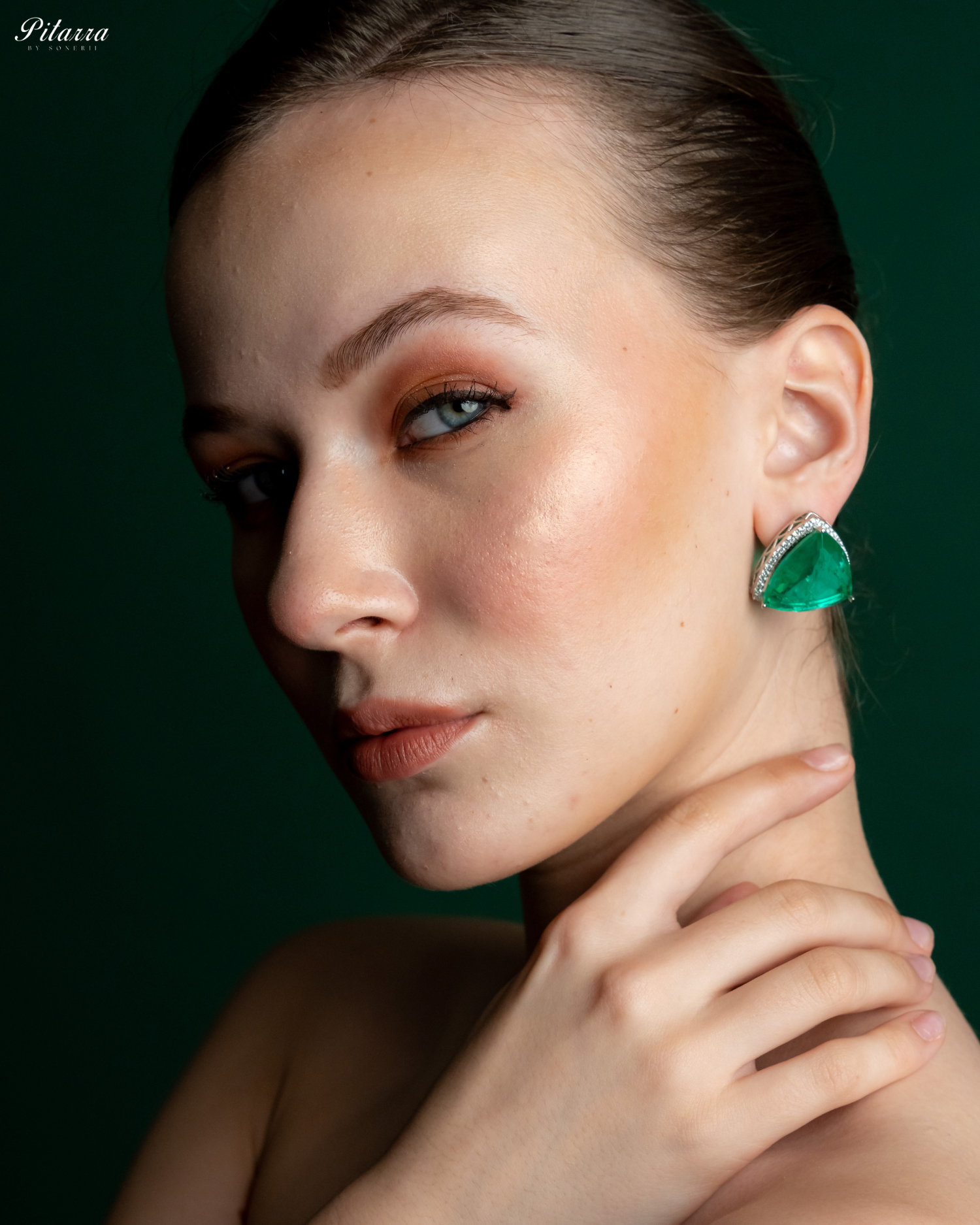 Emerald Green Colored Stone CZ Earrings