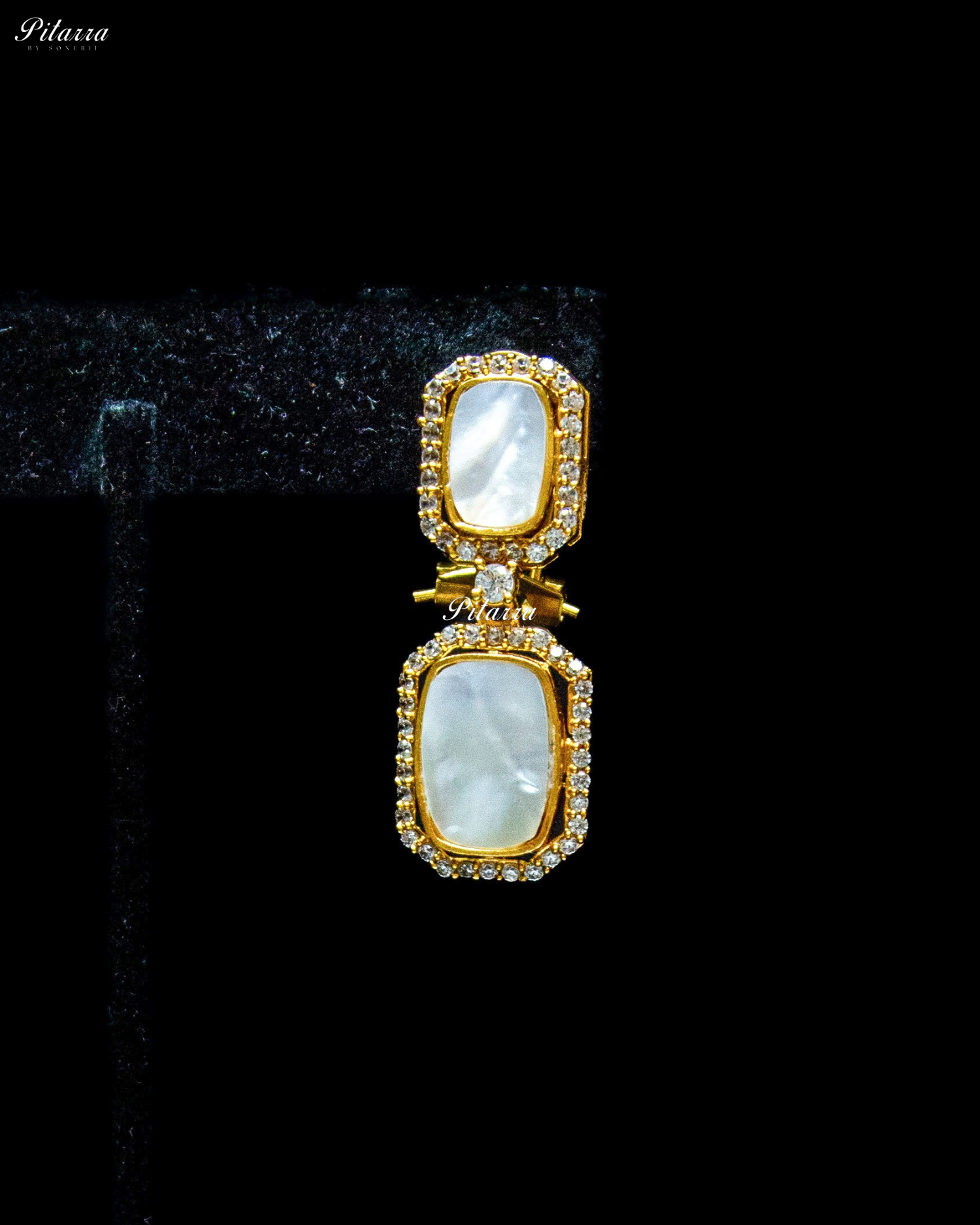 Single Line  Moissanite Polki Necklace Set