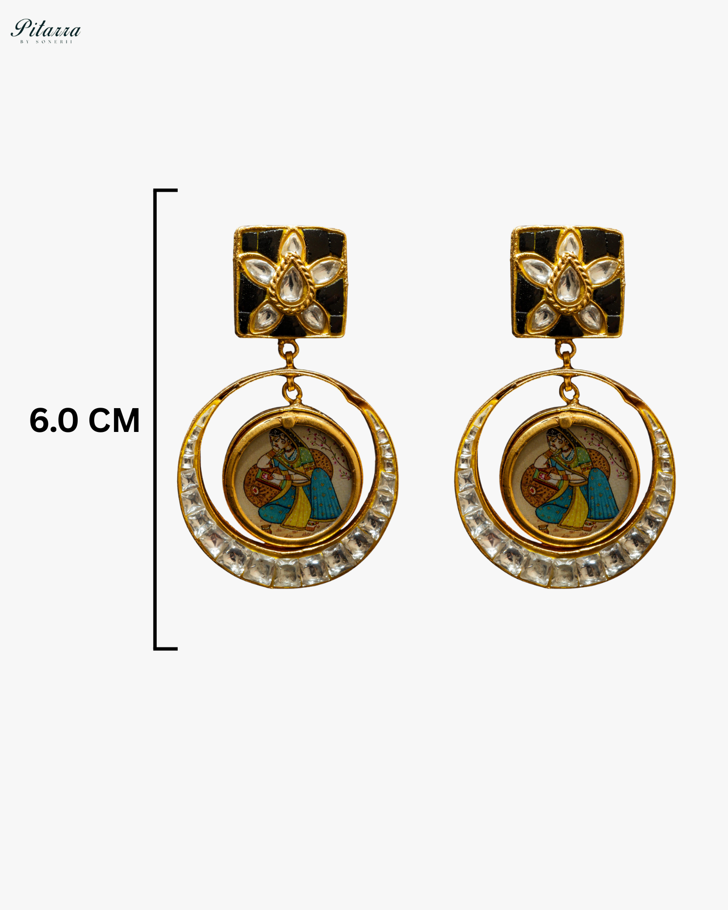 Black Rani Bold Style Kundan Earrings