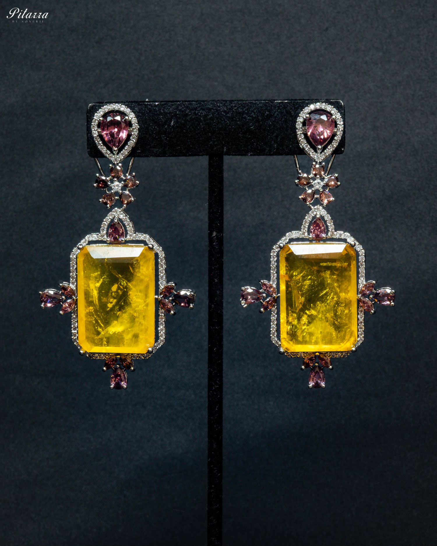 Yellow Doublet Dangler Earrings