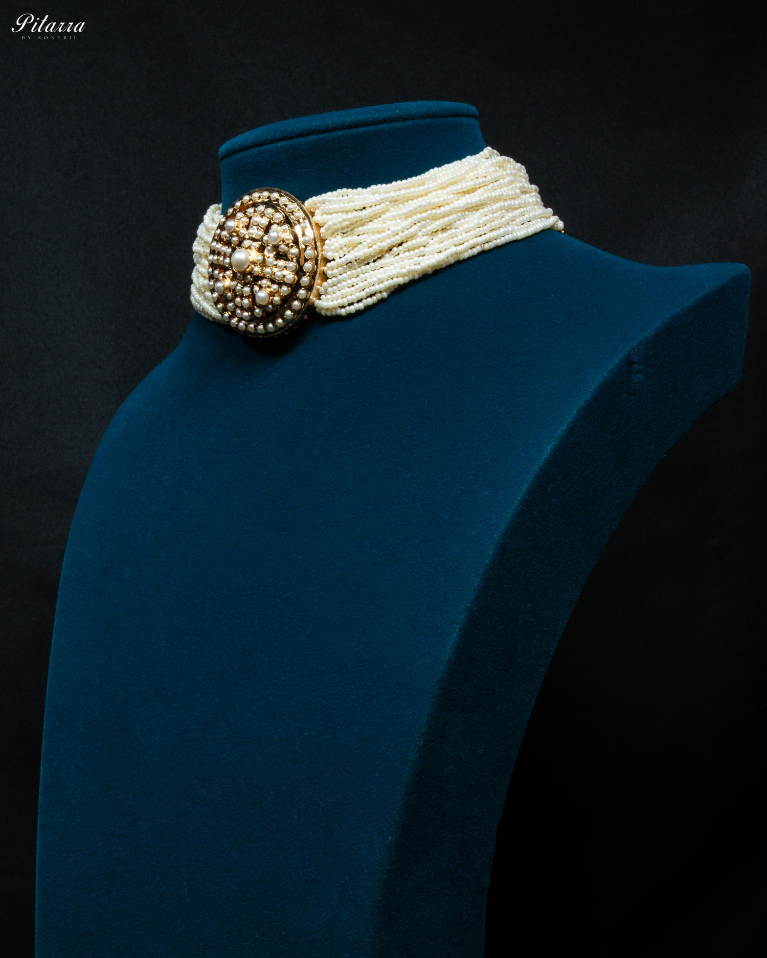 White Layered Stones White Pearl Punjabi Jadau Choker