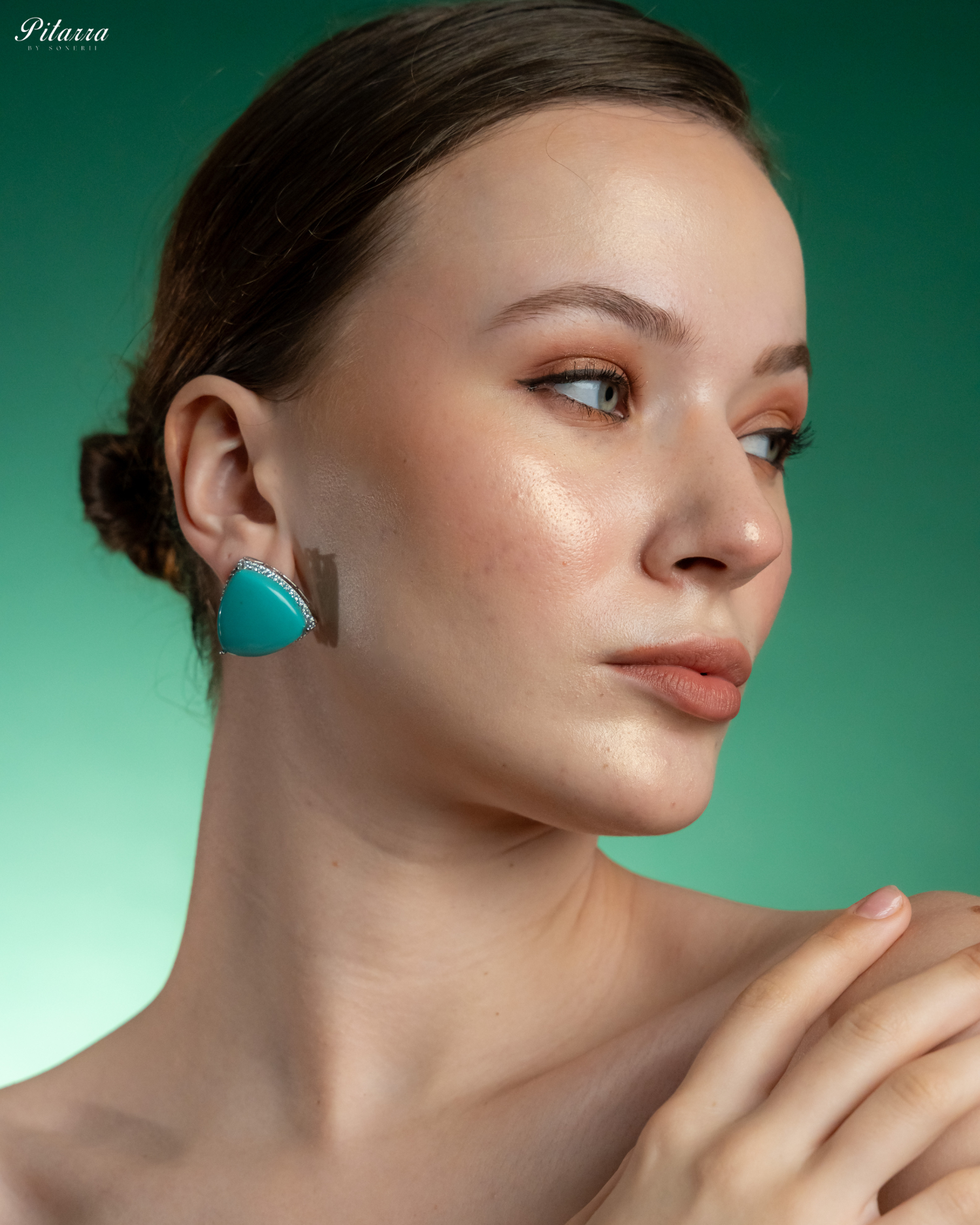 Turquoise Colored Stone CZ Earrings