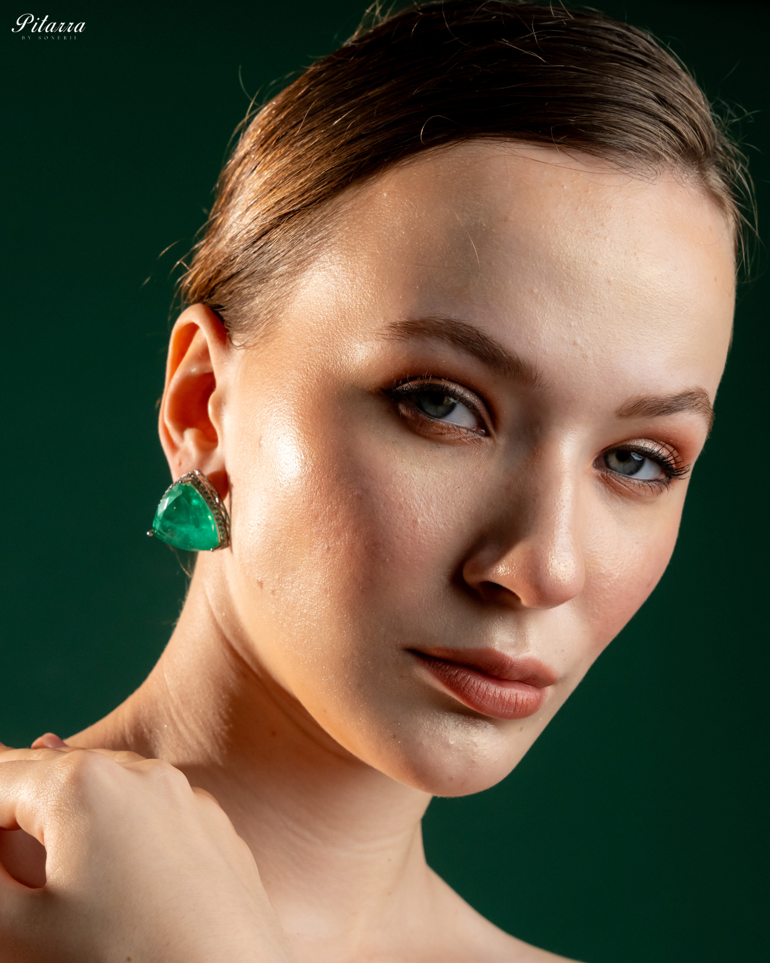 Emerald Green Colored Stone CZ Earrings