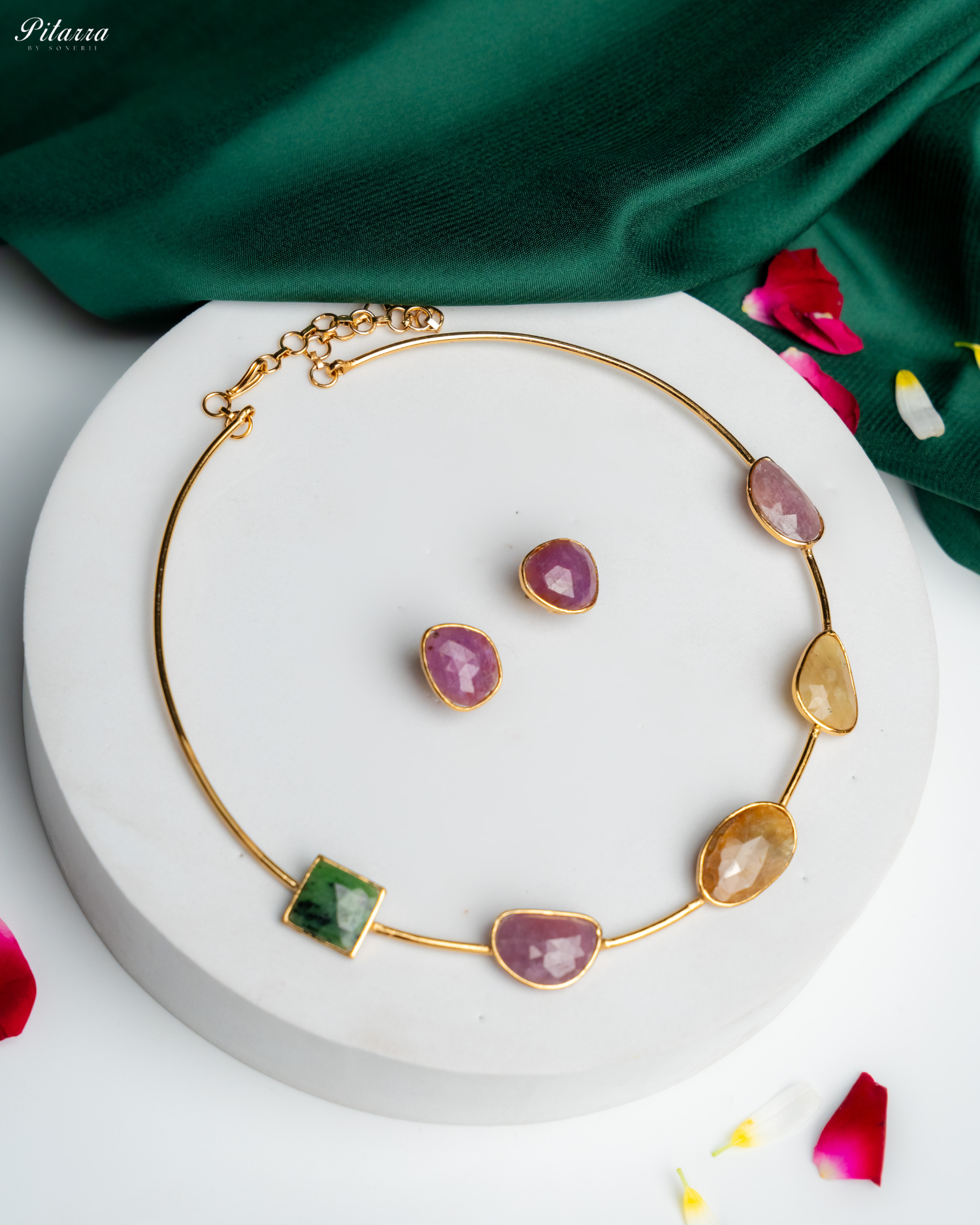 Statement Natural Multi Sapphire Necklace