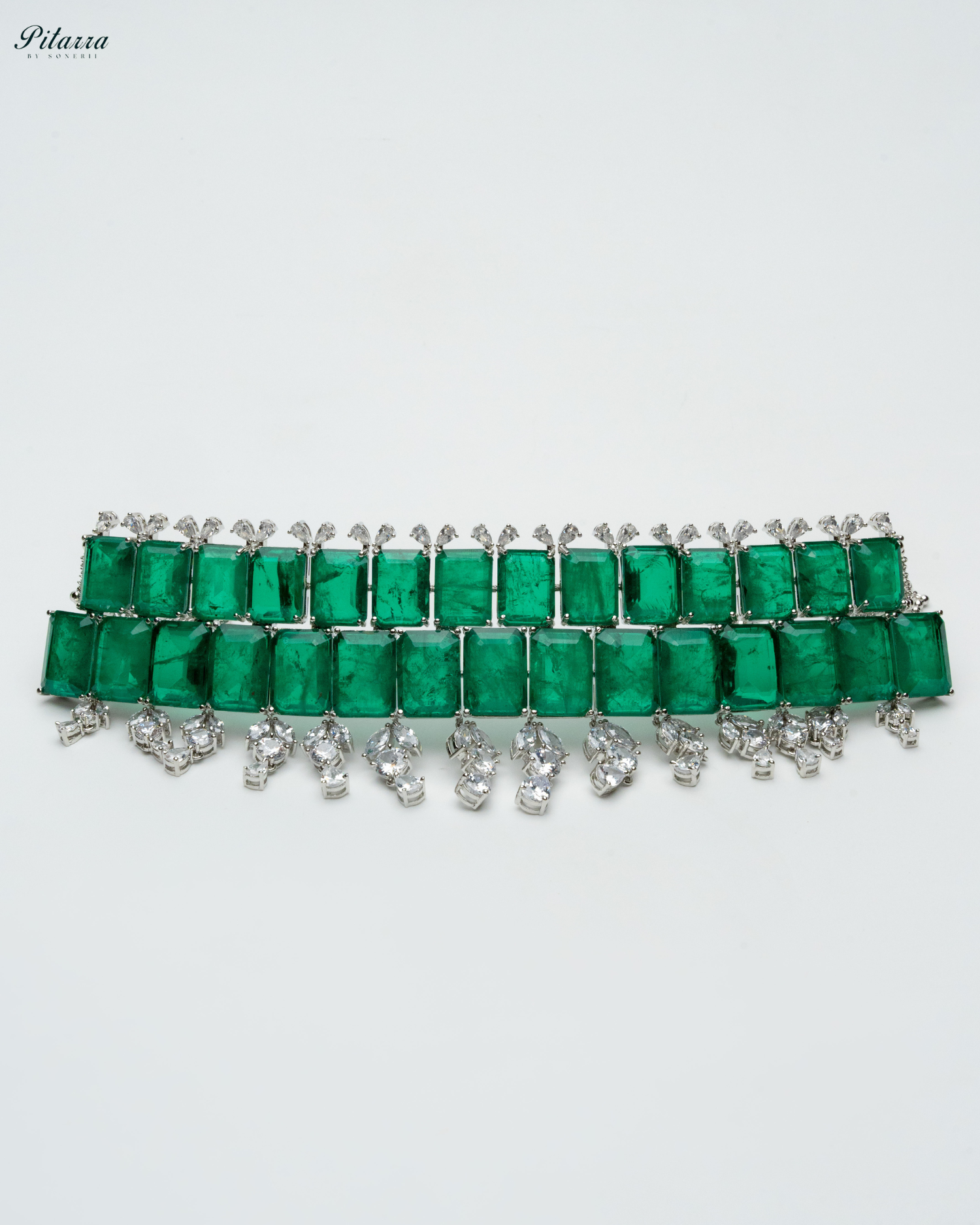 Semiprecious Green Doublet Choker Set