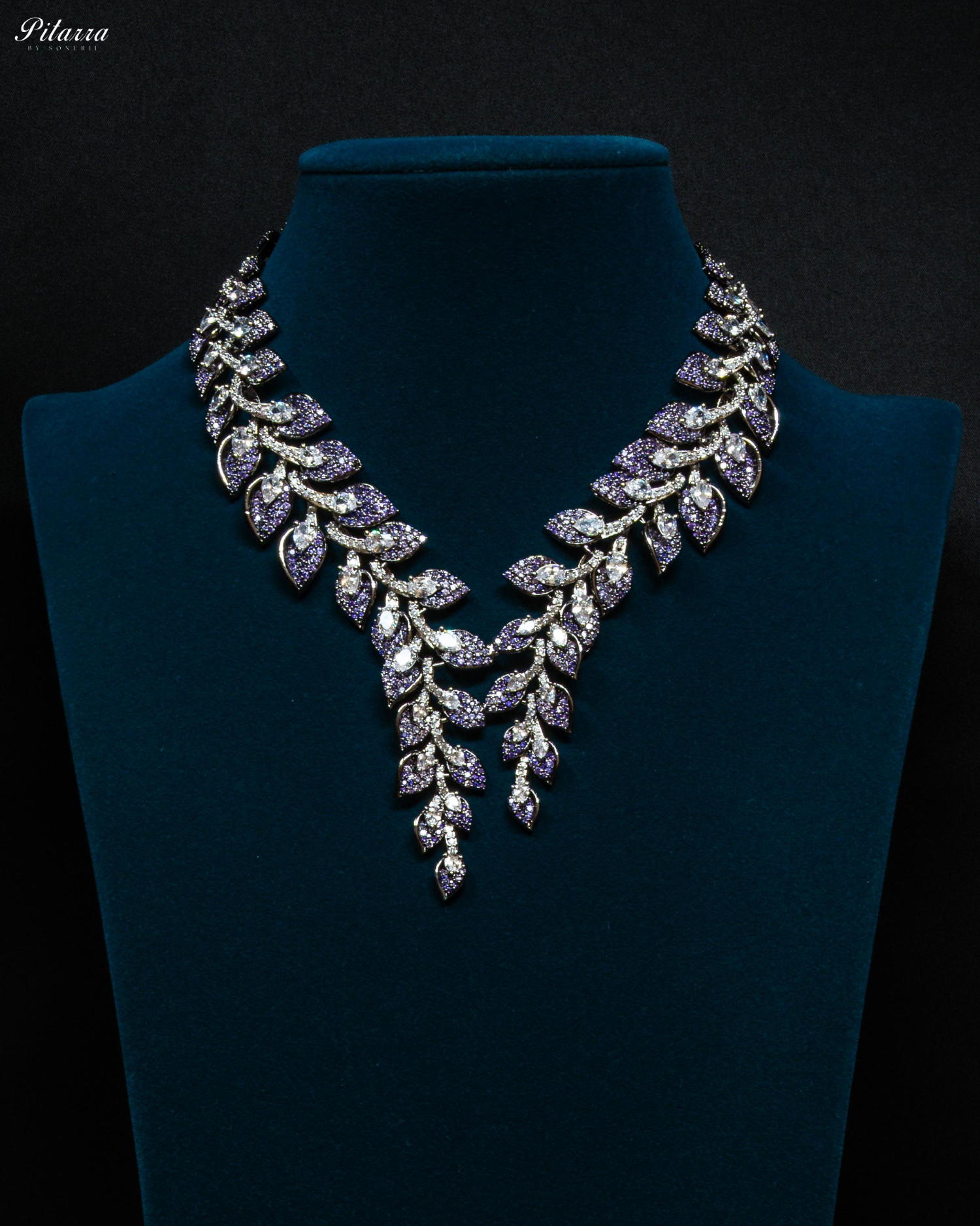 Purple Stone Cubic Zirconia Necklace Set