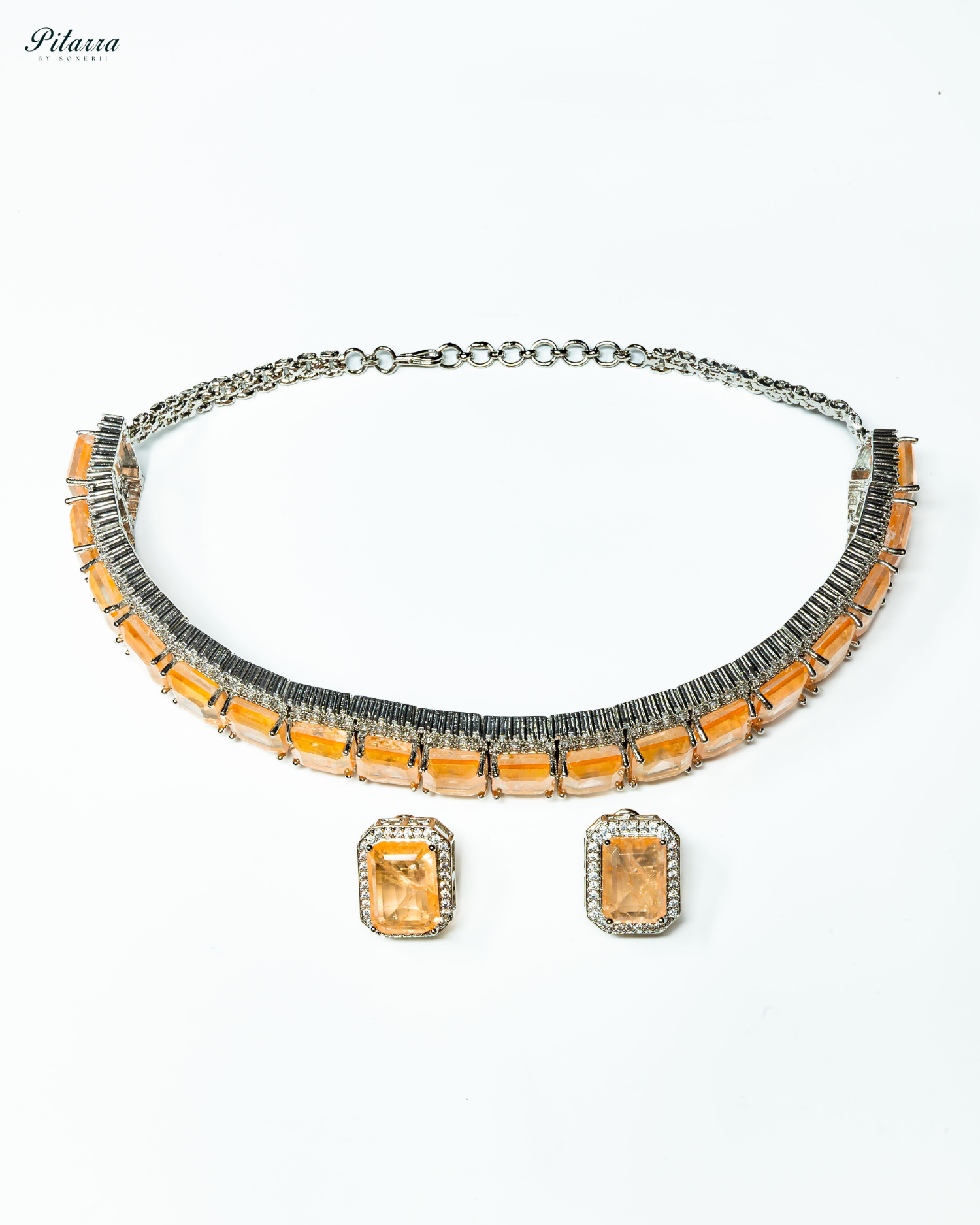 Premium Yellow Stone Silver Doublet Choker