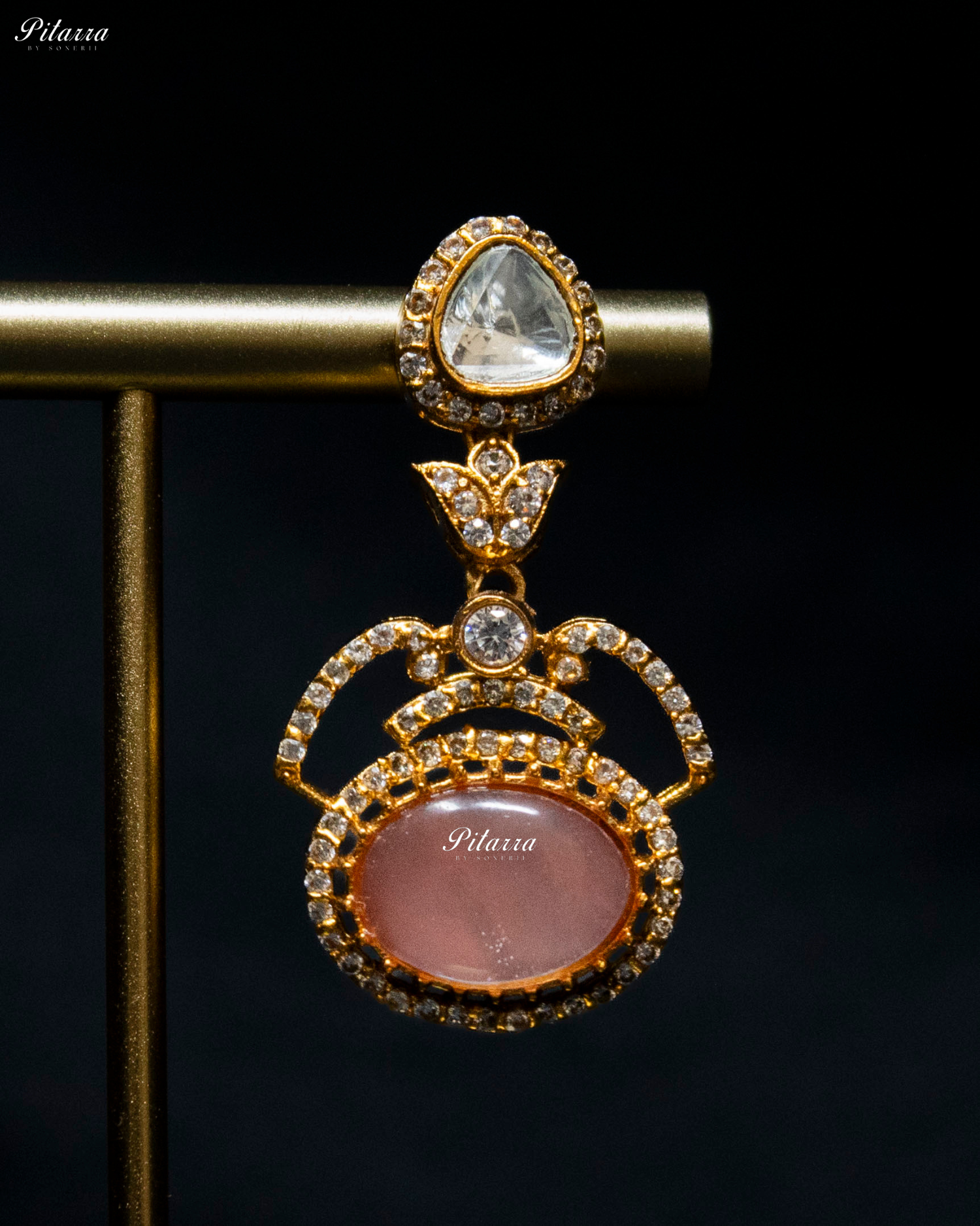 Pitarra Multi Stones Moissanite Kundan Necklace Set