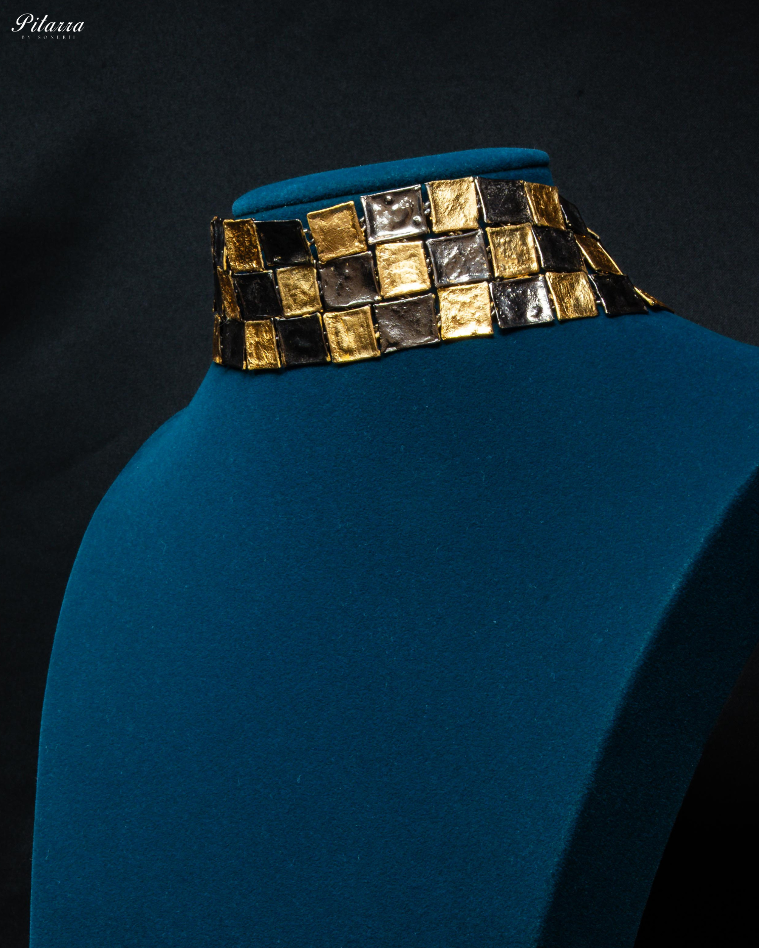 Brown Two-Tone Plated Handcrafted Choker Necklace