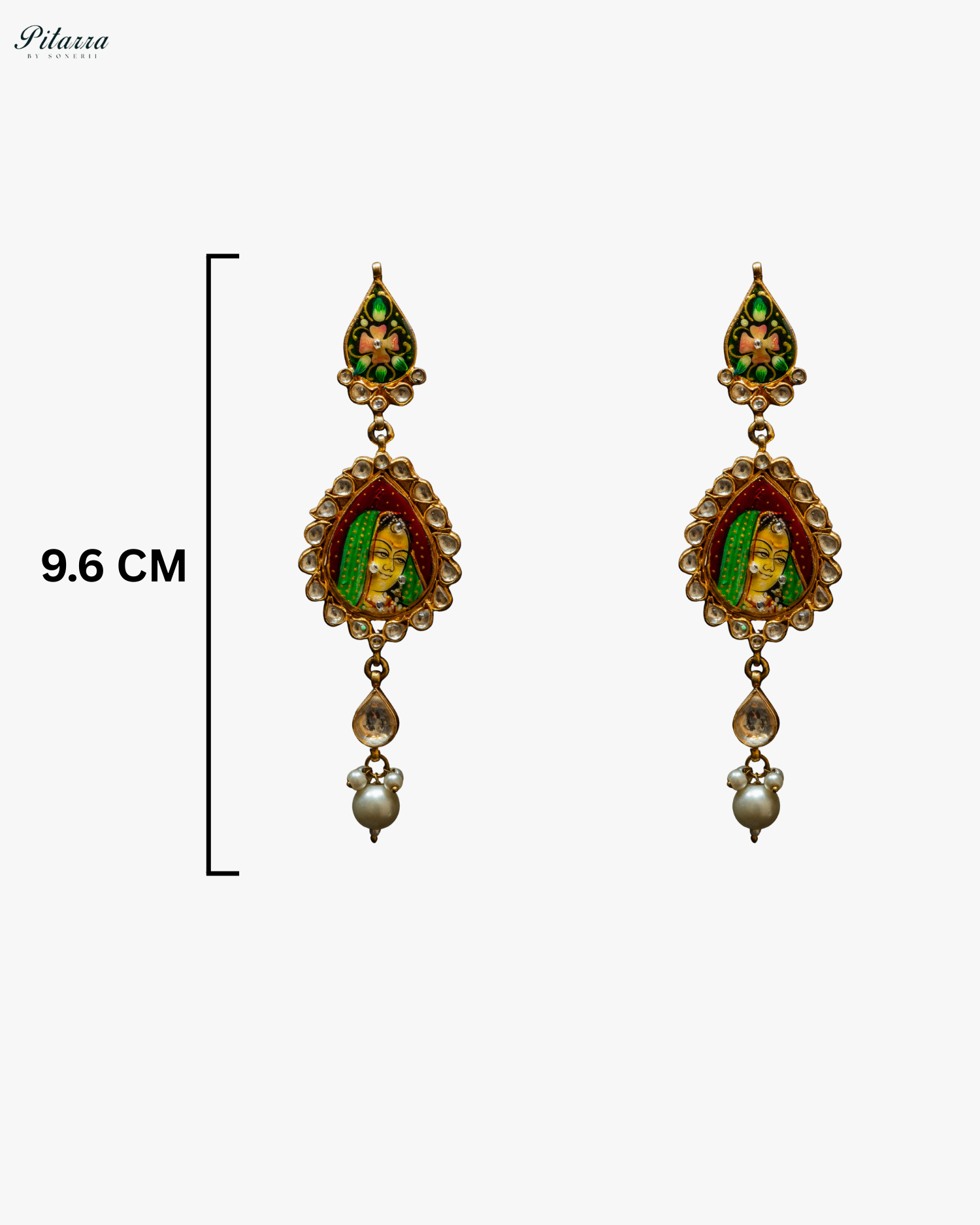 Green Handcrafted Rajasthani Meenakari Earrings