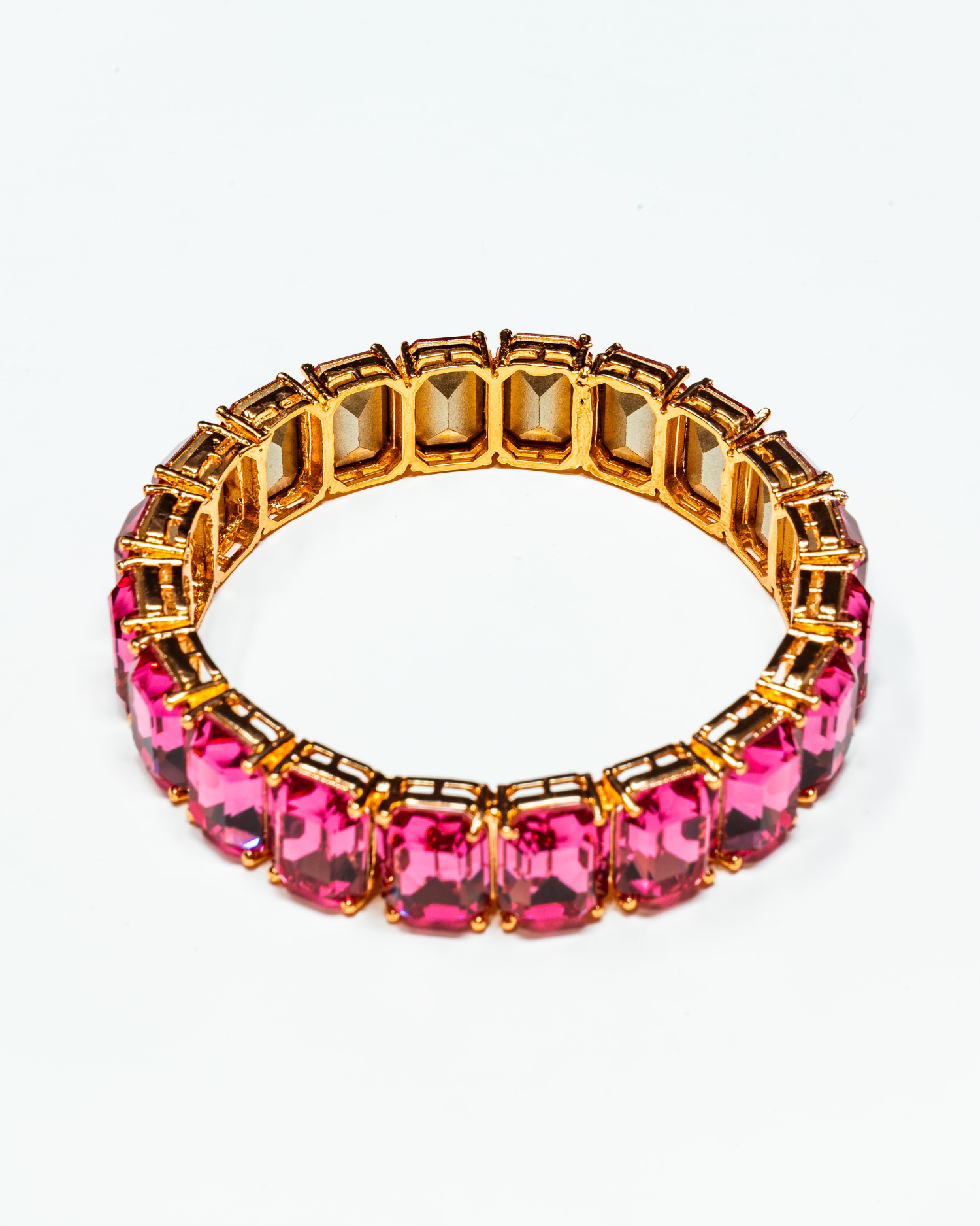 Pink Square Stone Crystal Bracelet