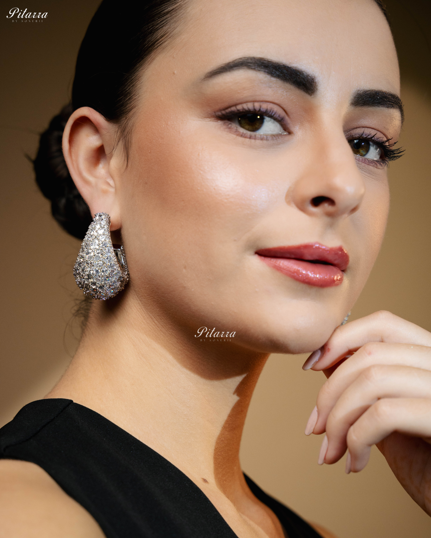 Silver Teardrop CZ Stud Earrings